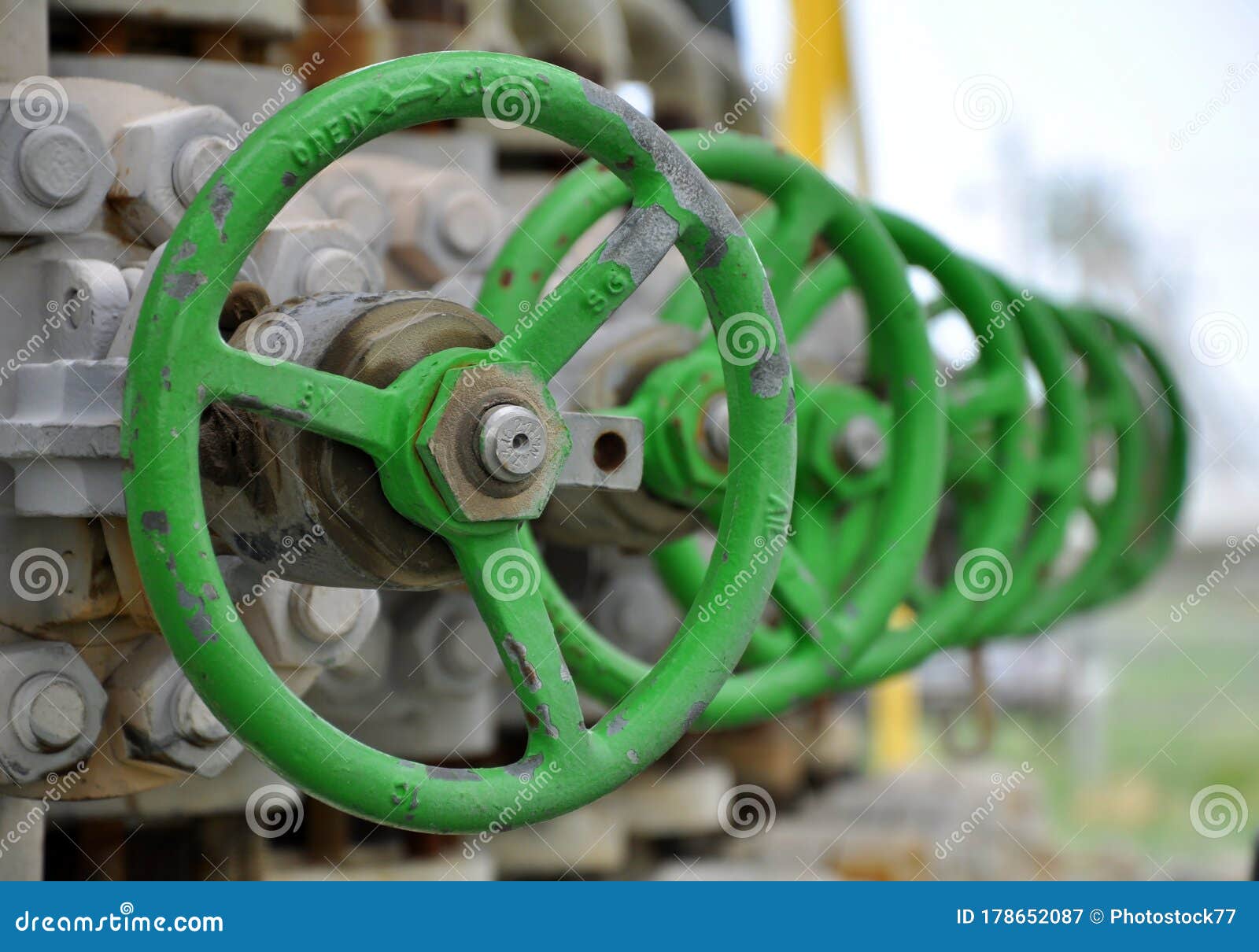 The Oil Line Equipped with Valves Stock Image Image of flow