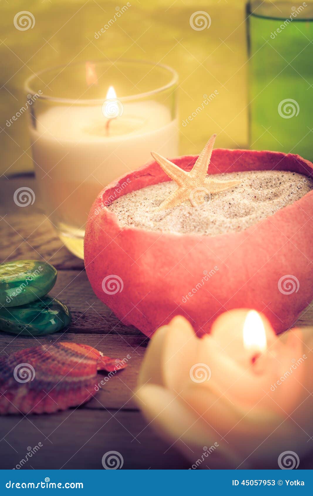 Oil Massage Aromatic Candles Stones Zen Stock Image Image of calm