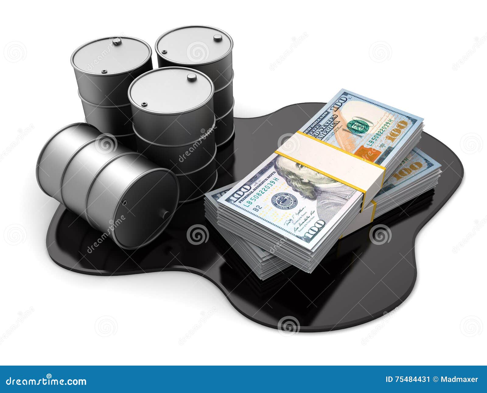 Oil and money stock illustration. Illustration of dollar 75484431