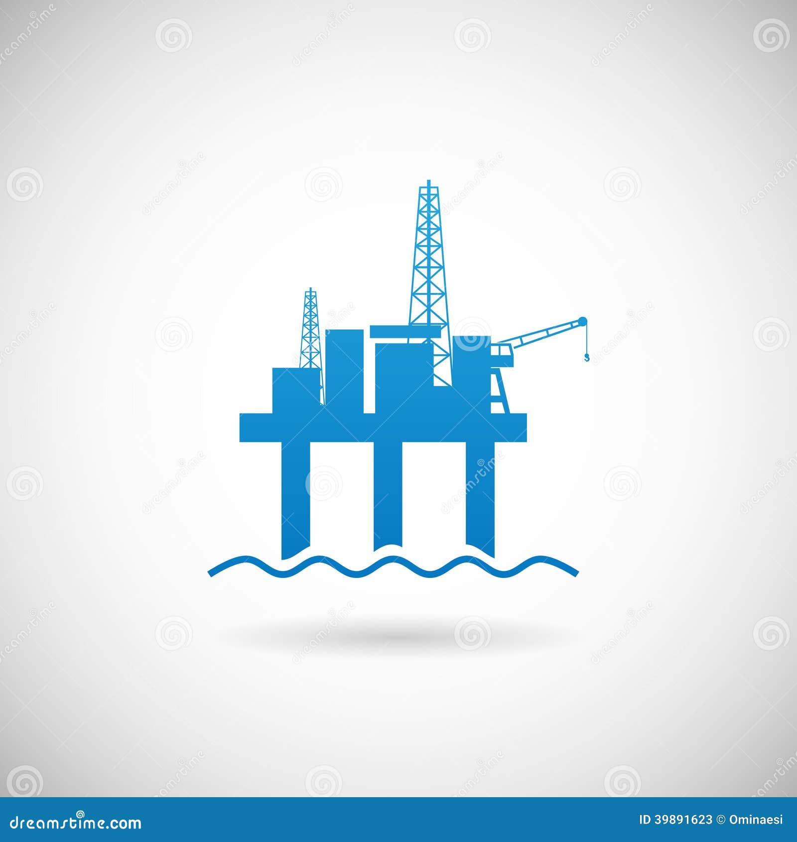 oil offshore platform colloquially rig  icon  template on grey background  