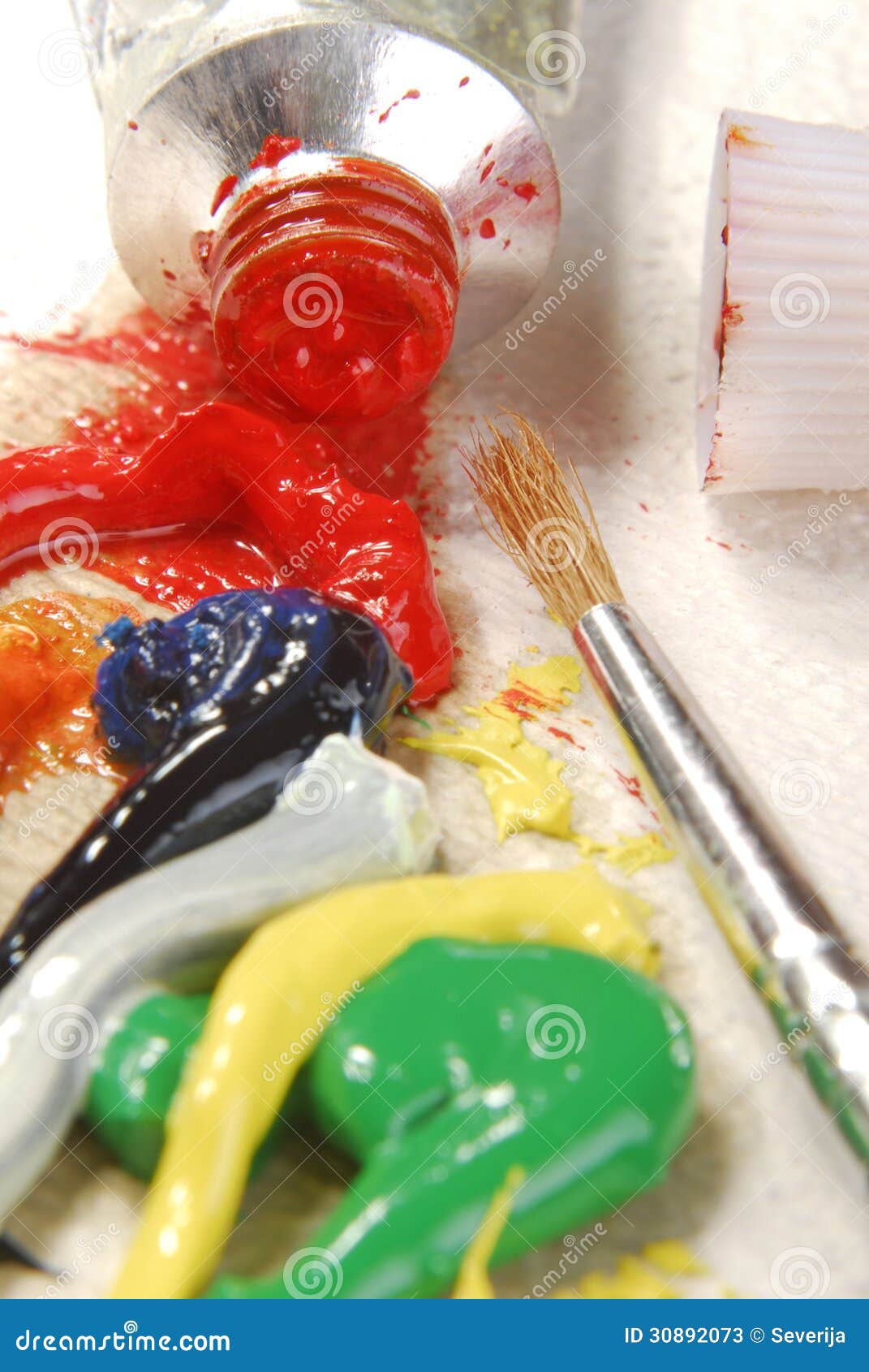 Oil paint mixing stock image. Image of acrylic, craft 30892073