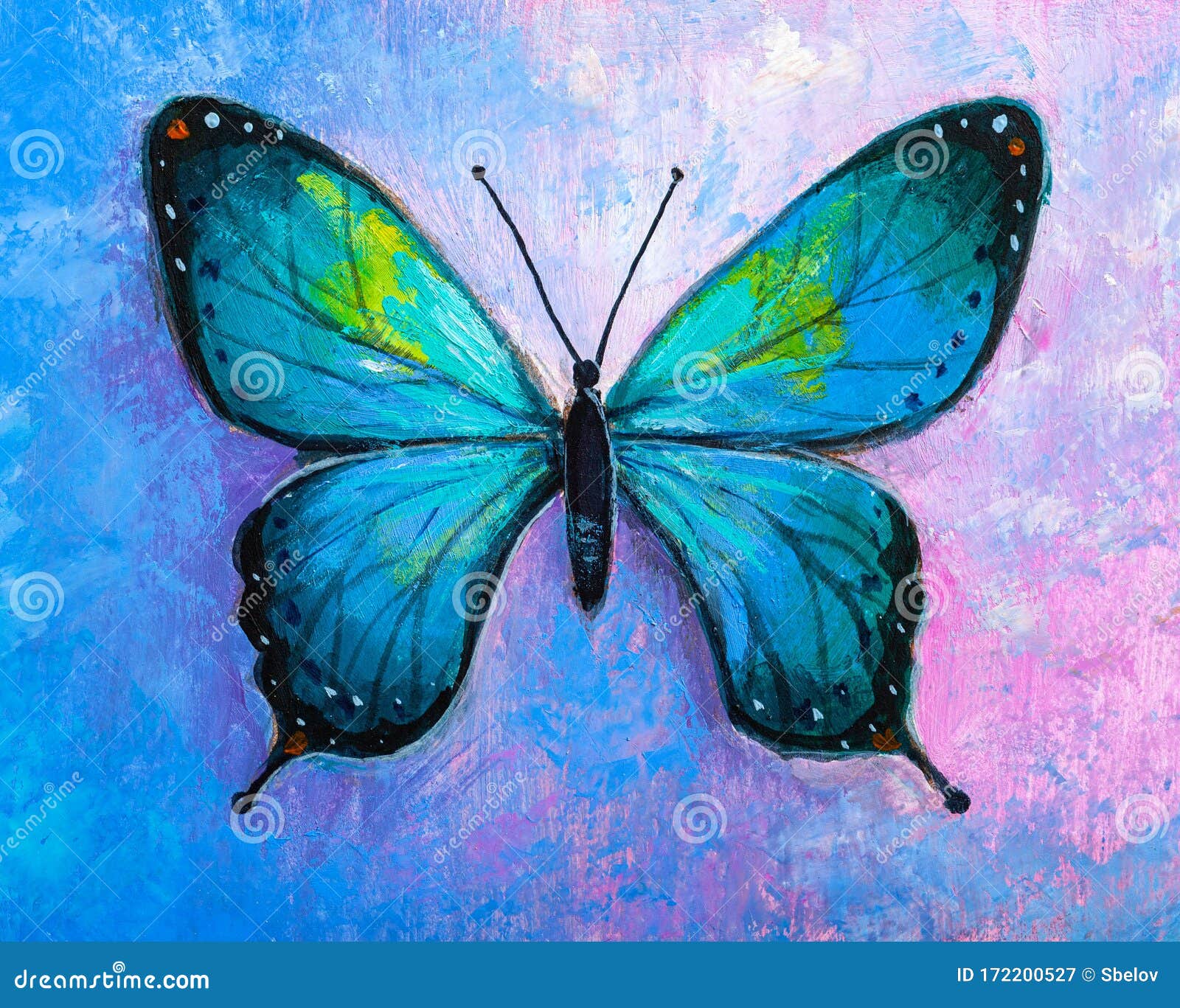 5D Diamond Painting Glowing Purple and Blue Butterfly Kit