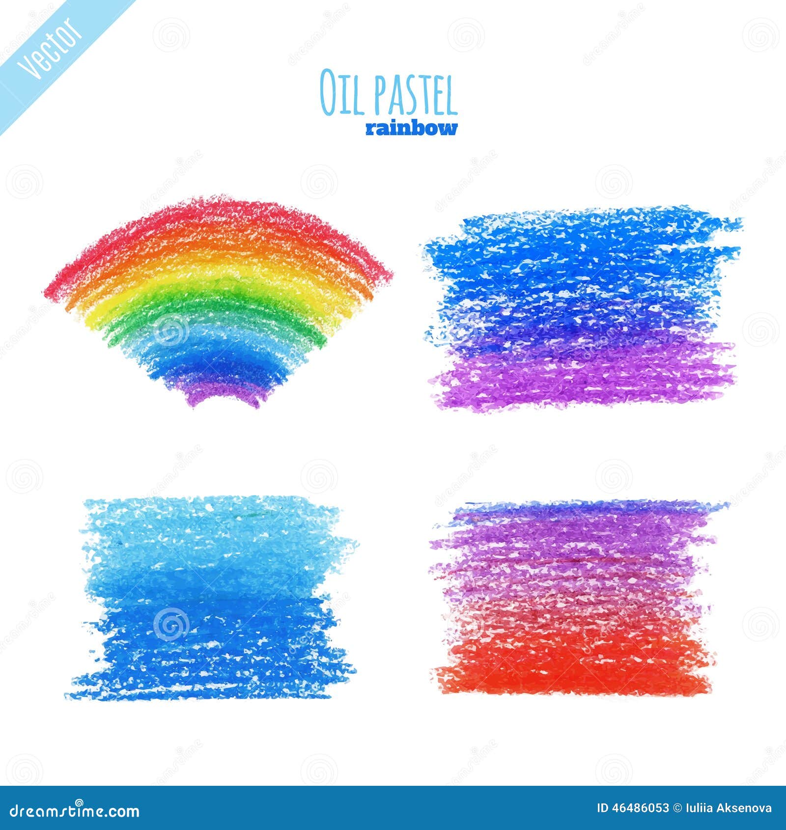 Oil Pastel Rainbow Background Stock Vector - Illustration of chalk,  texture: 46486053