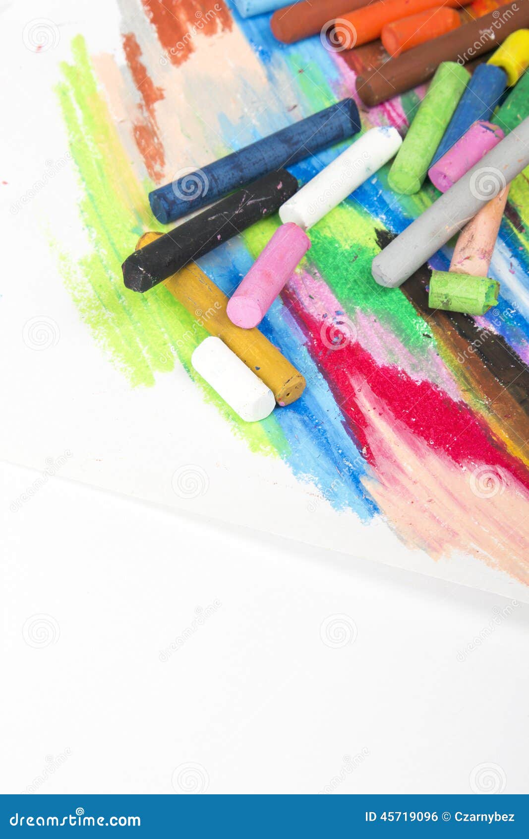 Oil pastels stock photo. Image of pink, pastels, school 45719096