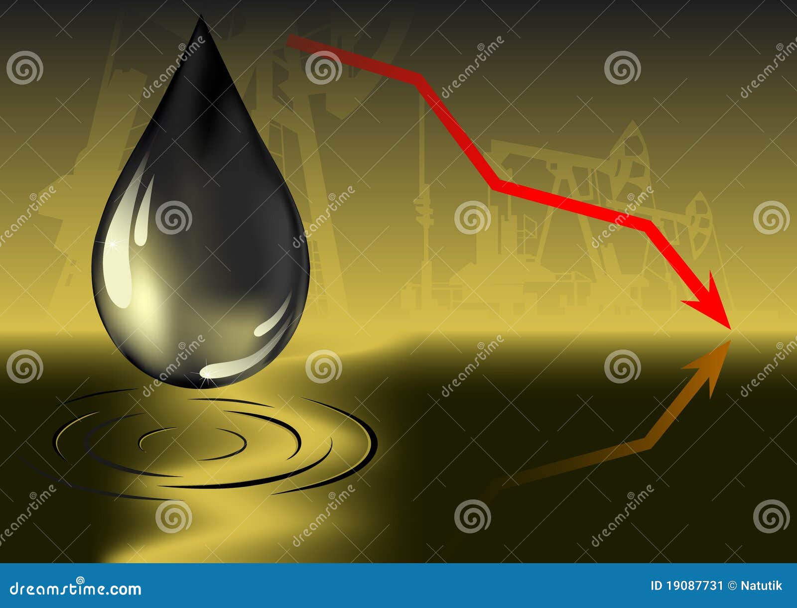 Oil price decrease stock vector. Illustration of backgrounds 19087731