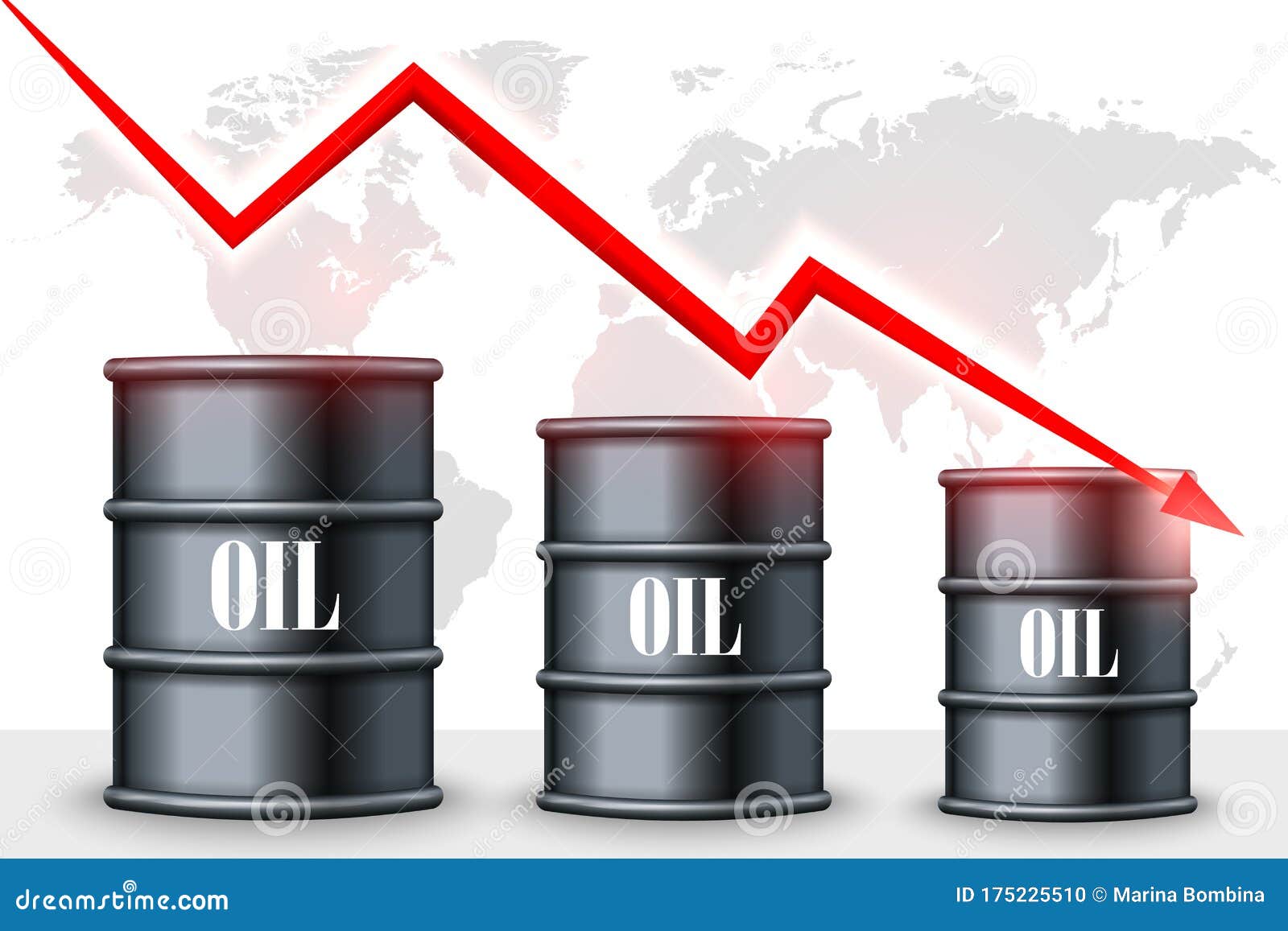 Oil Price Drop. Vector Illustration Stock Vector Illustration of barrel, crisis 175225510