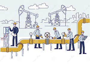 3D People With Pipeline With Valve Royalty Free Stock Image 