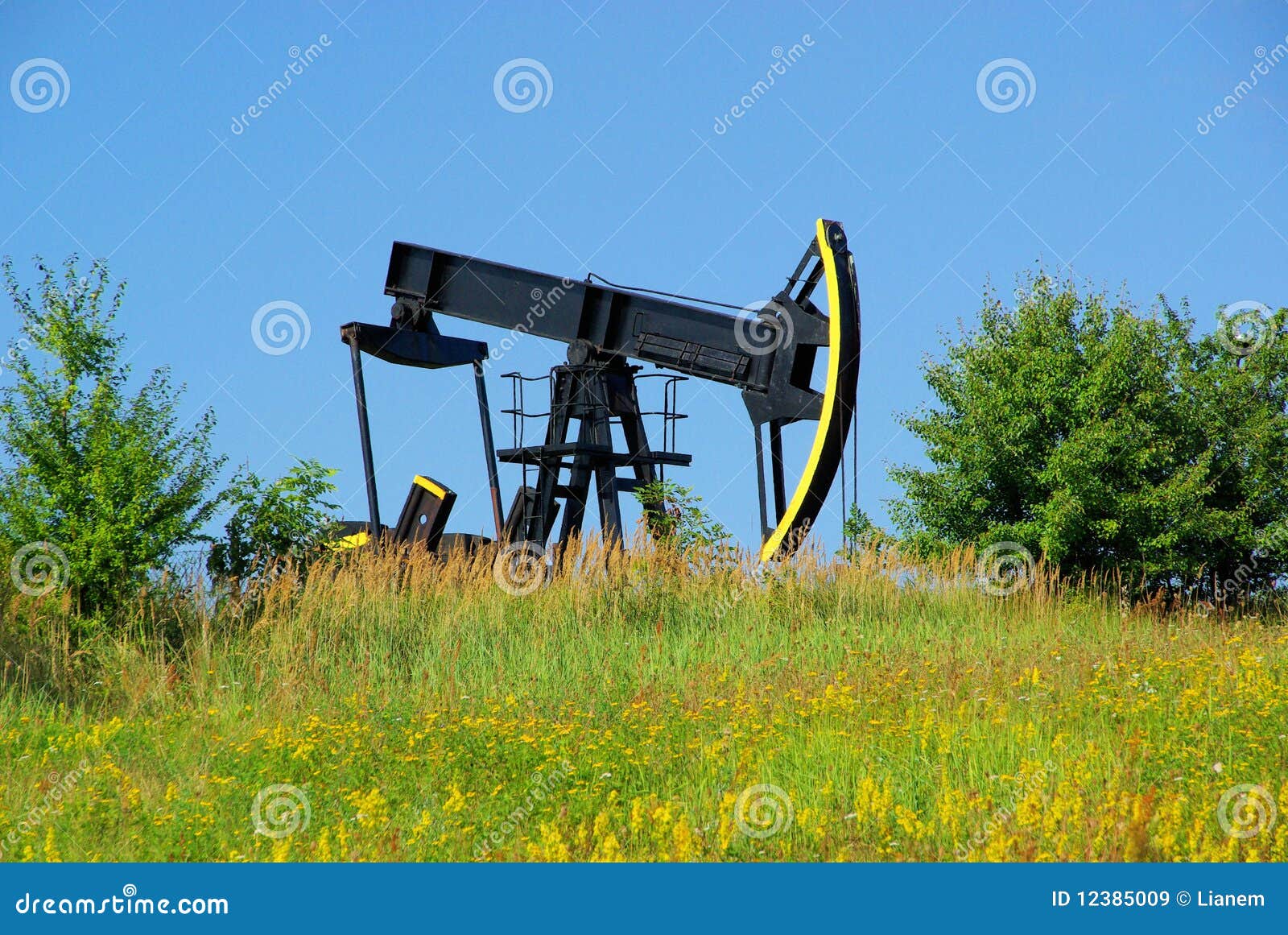 Oil pump stock image. Image of petroleum, oilwell, industrial 12385009