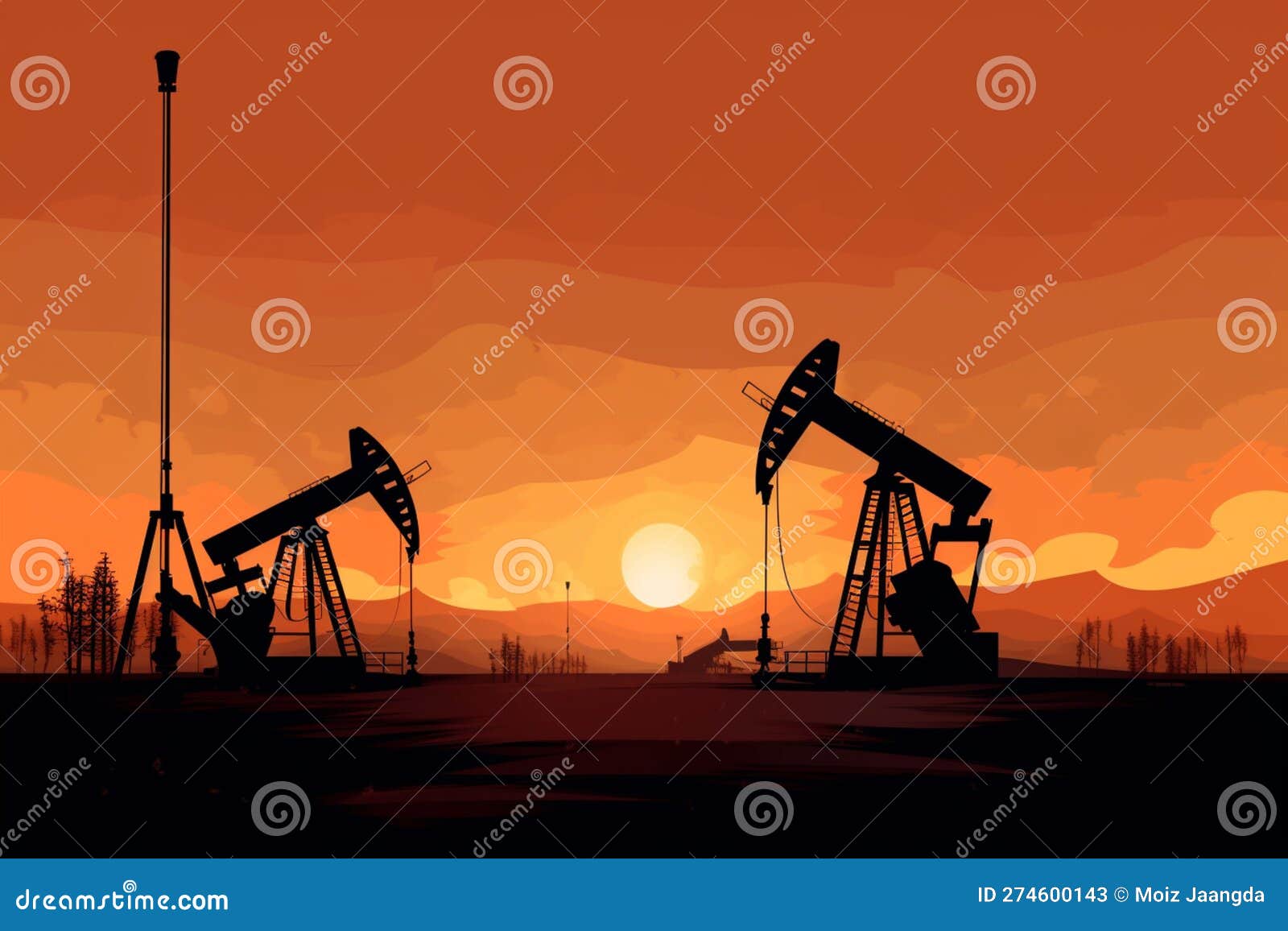 Oil pump Background stock illustration. Illustration of pipeline