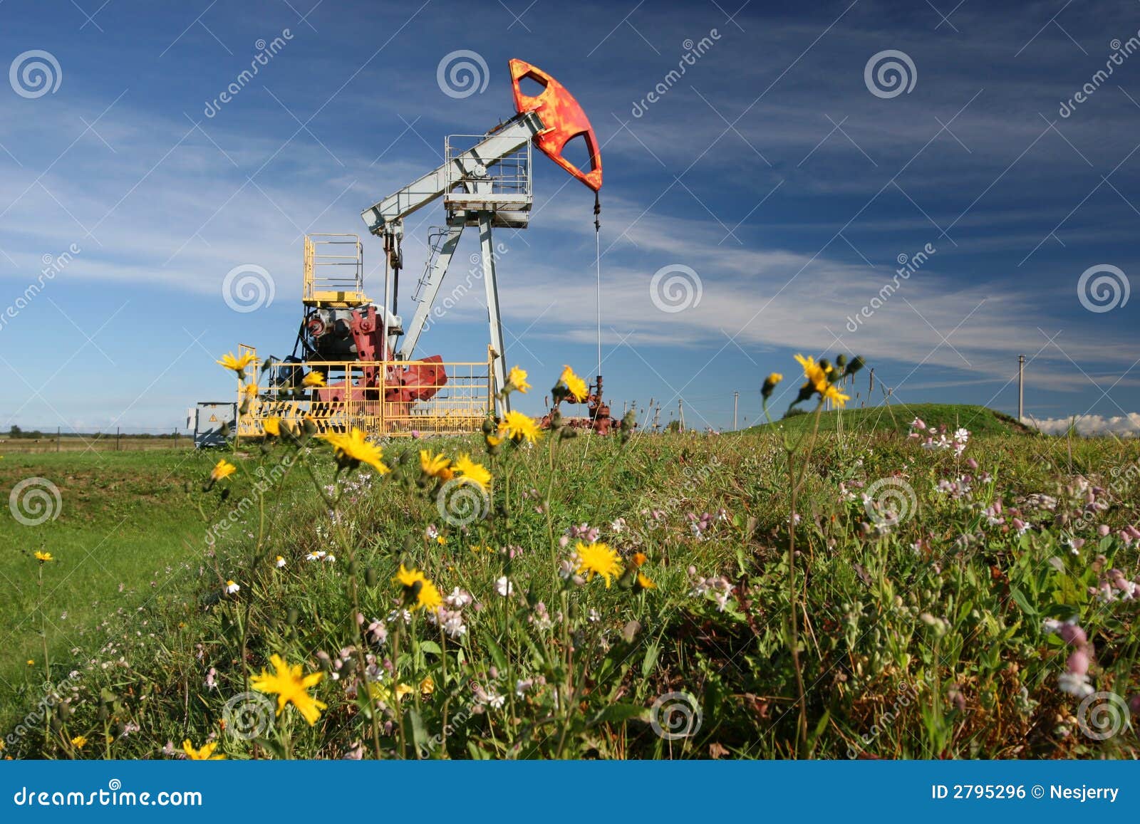 Oil pump in field stock photo. Image of oilwell, barrel 2795296
