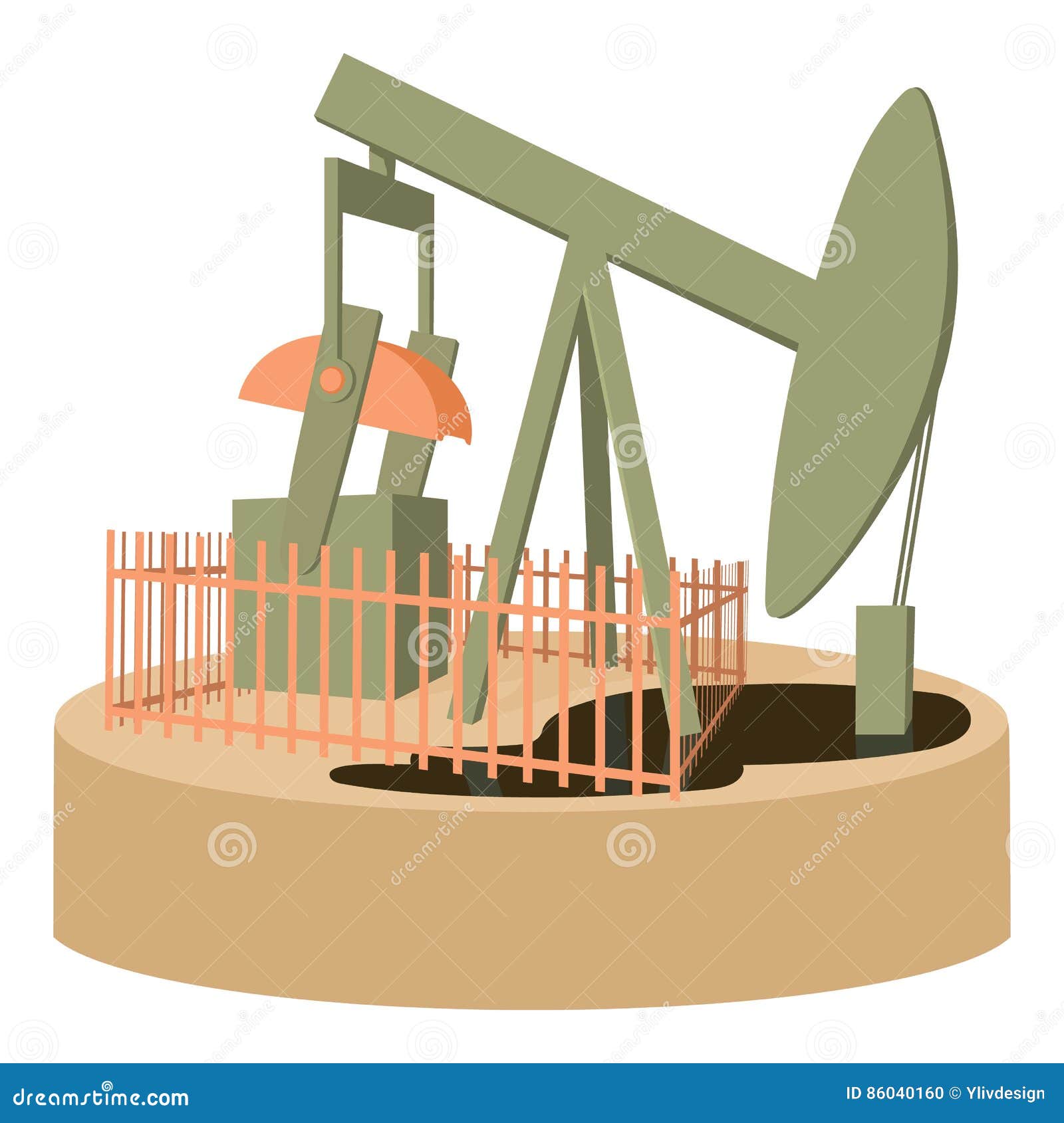Oil Pump Icon, Cartoon Style Stock Vector Illustration of fuel