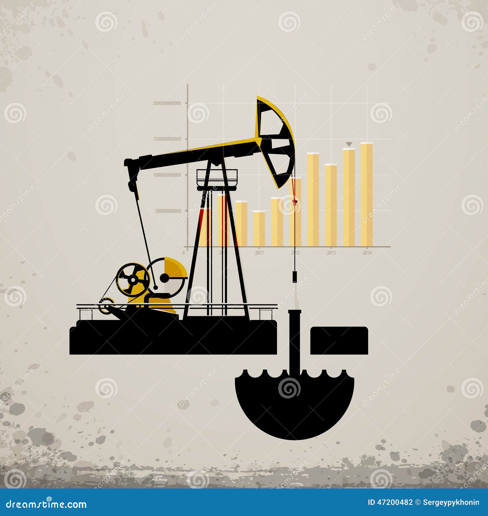 Oil pump jack. Statistics oil production in the world