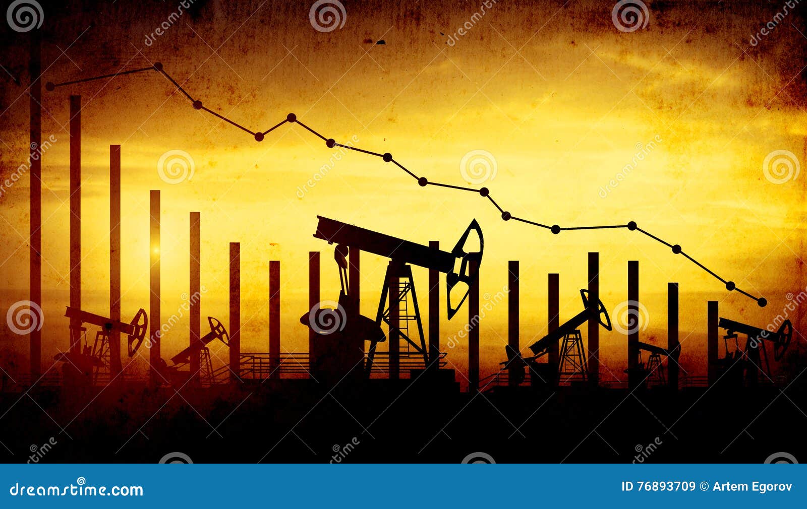 Oil Pump Jacks on Sunset Sky Background Stock Image Image of crude, platform 76893709