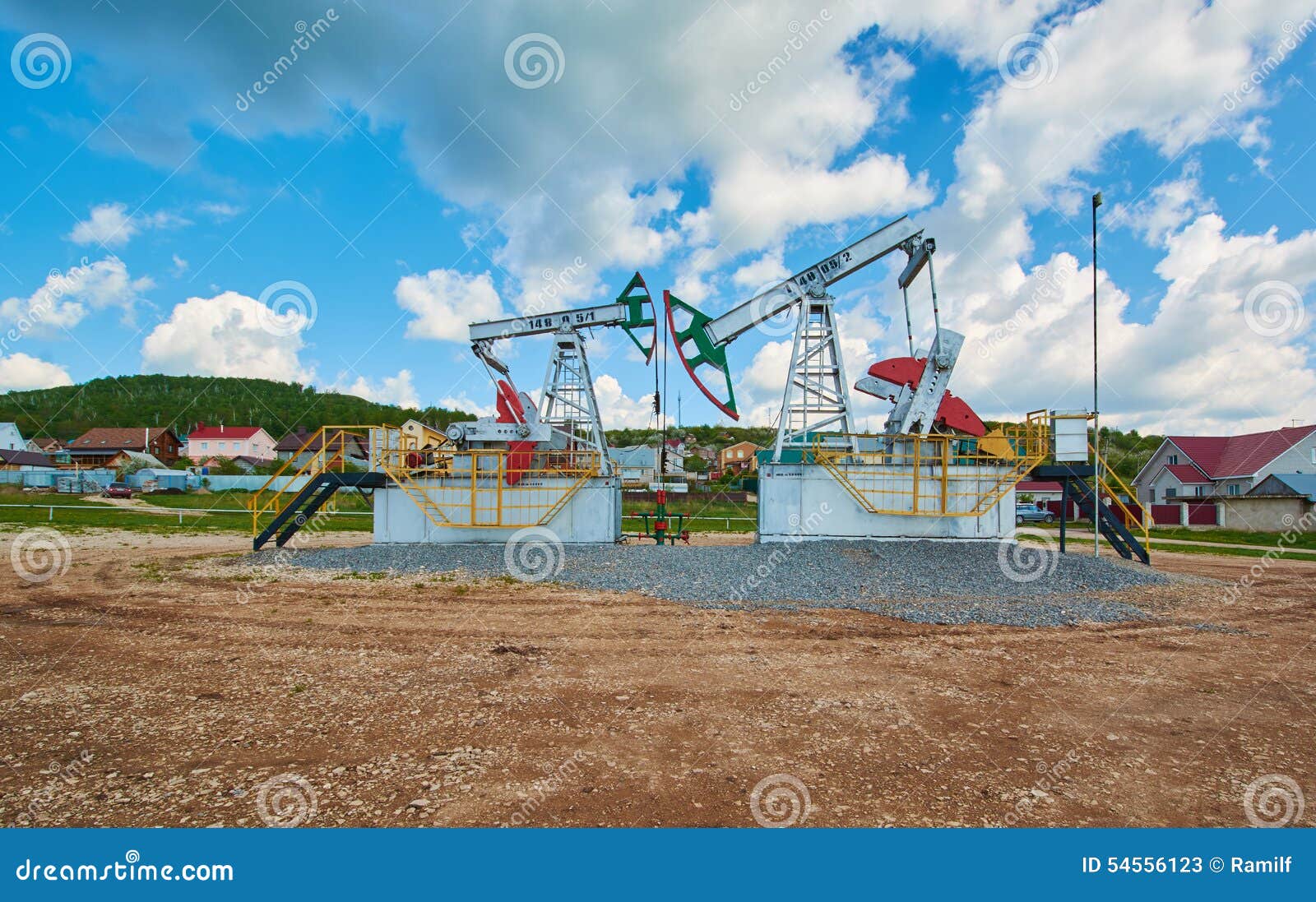 Oil pumping station stock image. Image of nature, heavy 54556123