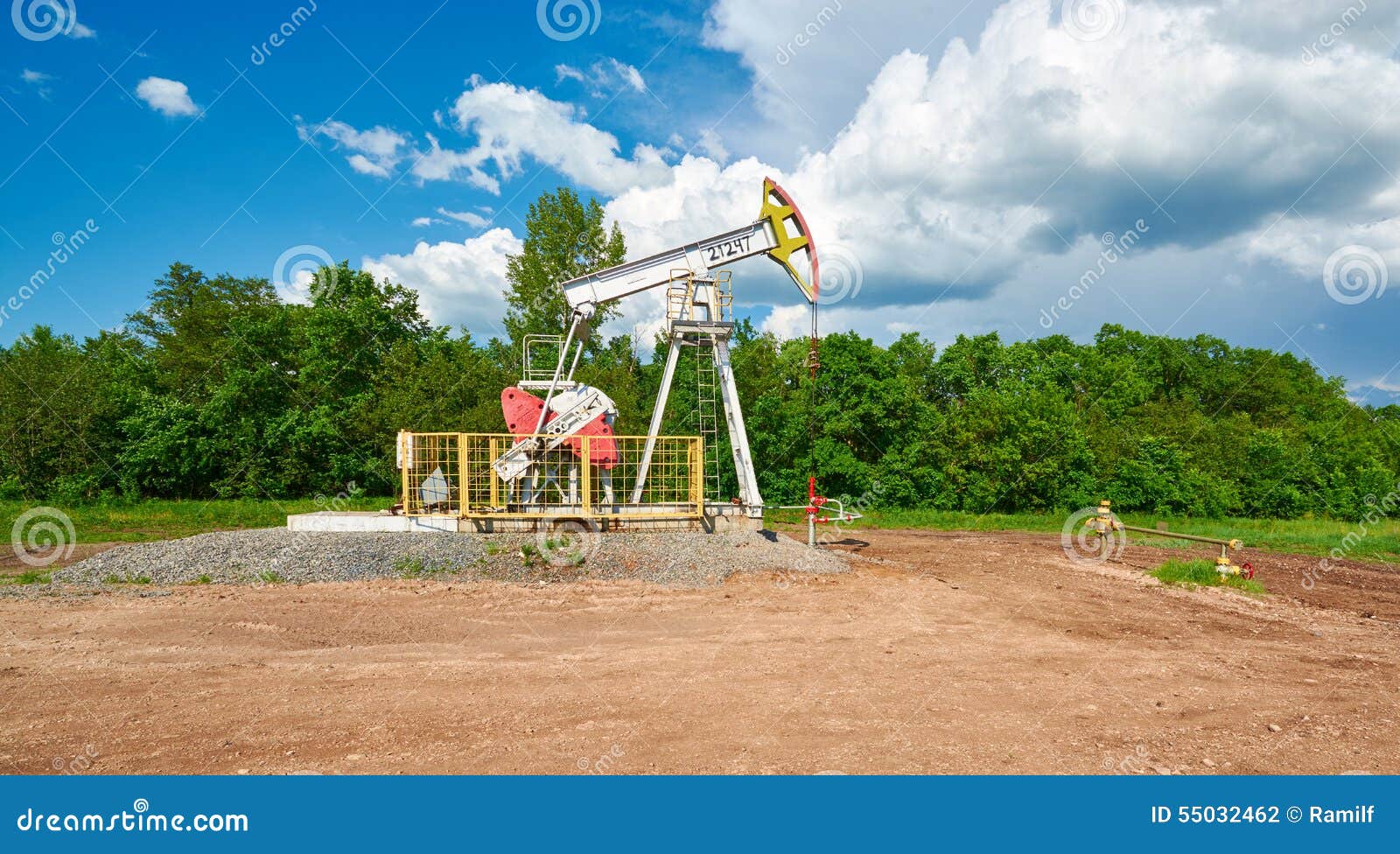 Oil pumping station editorial photography. Image of beautification