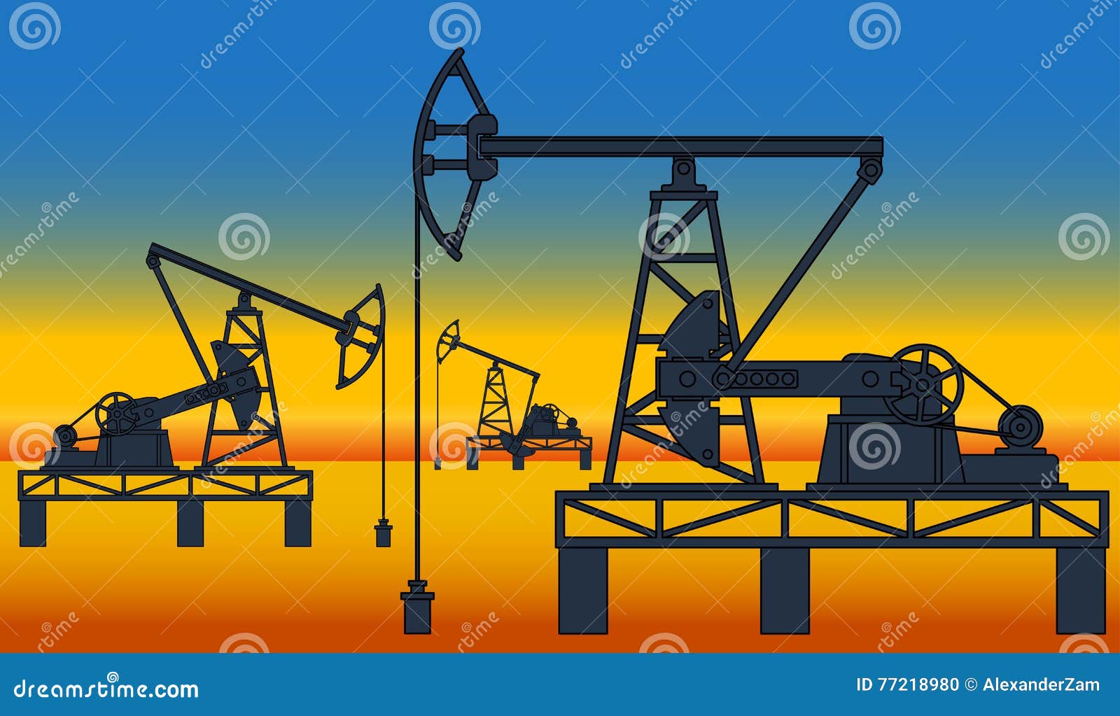 Oil pumpjack derricks stock vector. Illustration of petroleum 77218980