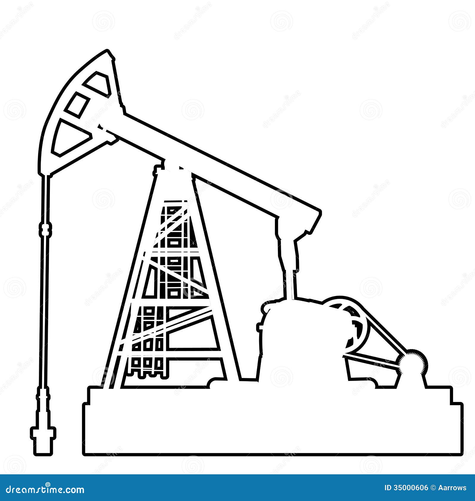 Oil pumpjack stock vector. Illustration of fuel, 35000606