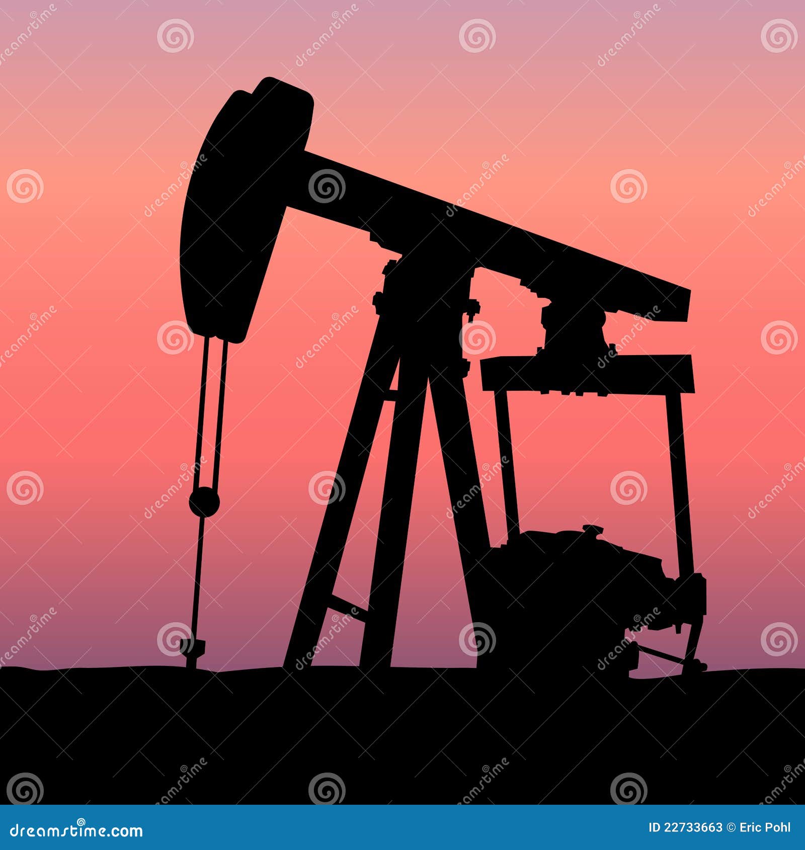Oil Pumpjack Cartoon Vector 34305387