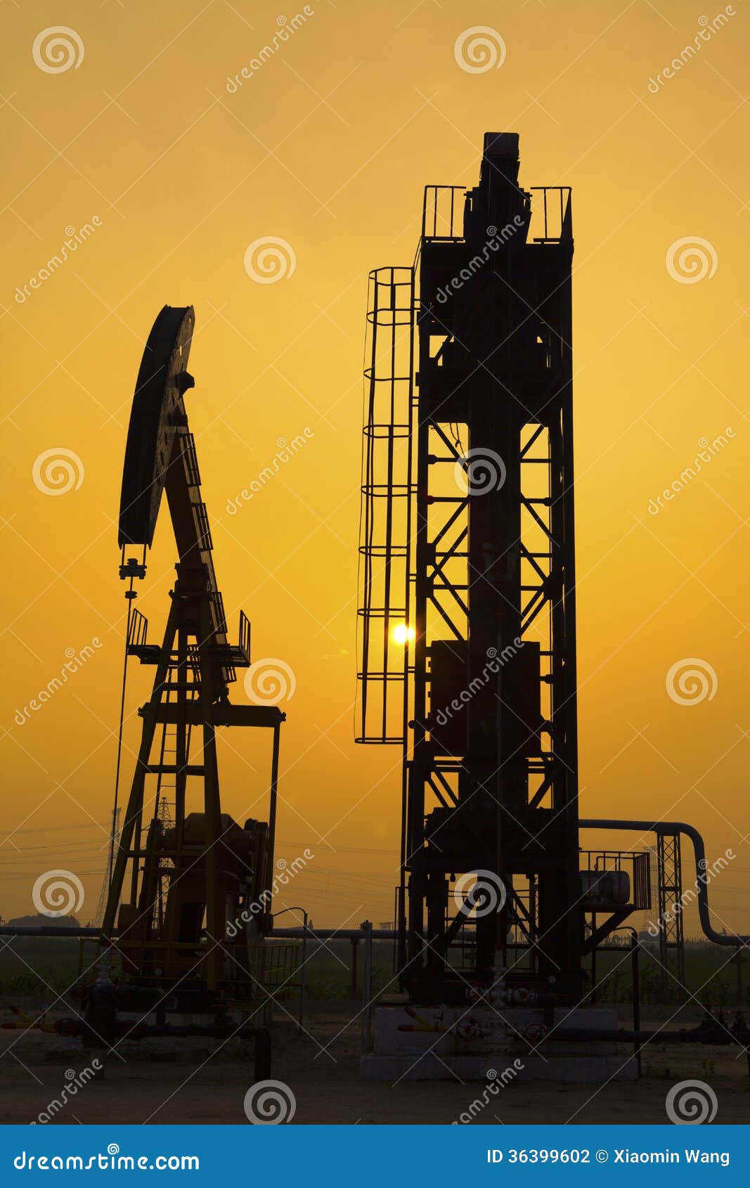 Oil pumps. stock photo. Image of industry, nodding 36399602