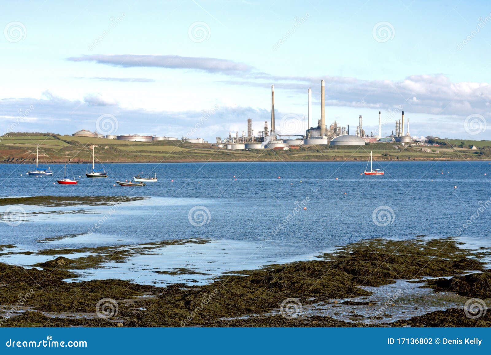 Oil Refinery on the Coast, Wales Stock Photo Image of company