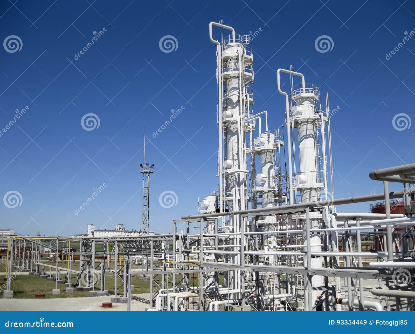 Oil Refinery. Equipment for Primary Oil Refining Stock Image Image of