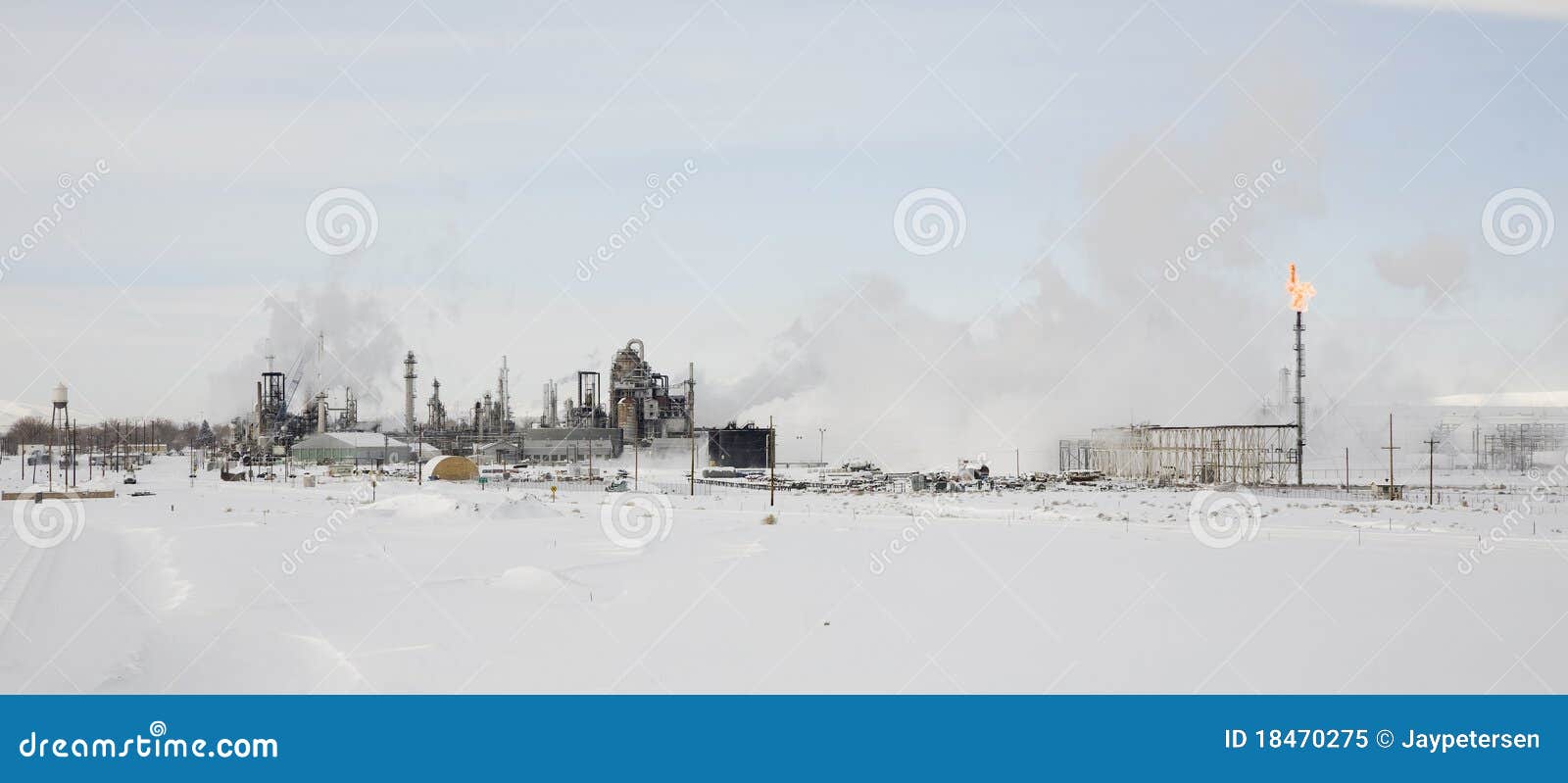 Oil Refinery in Sinclair Wyoming. Stock Image Image of pipes, flame 18470275
