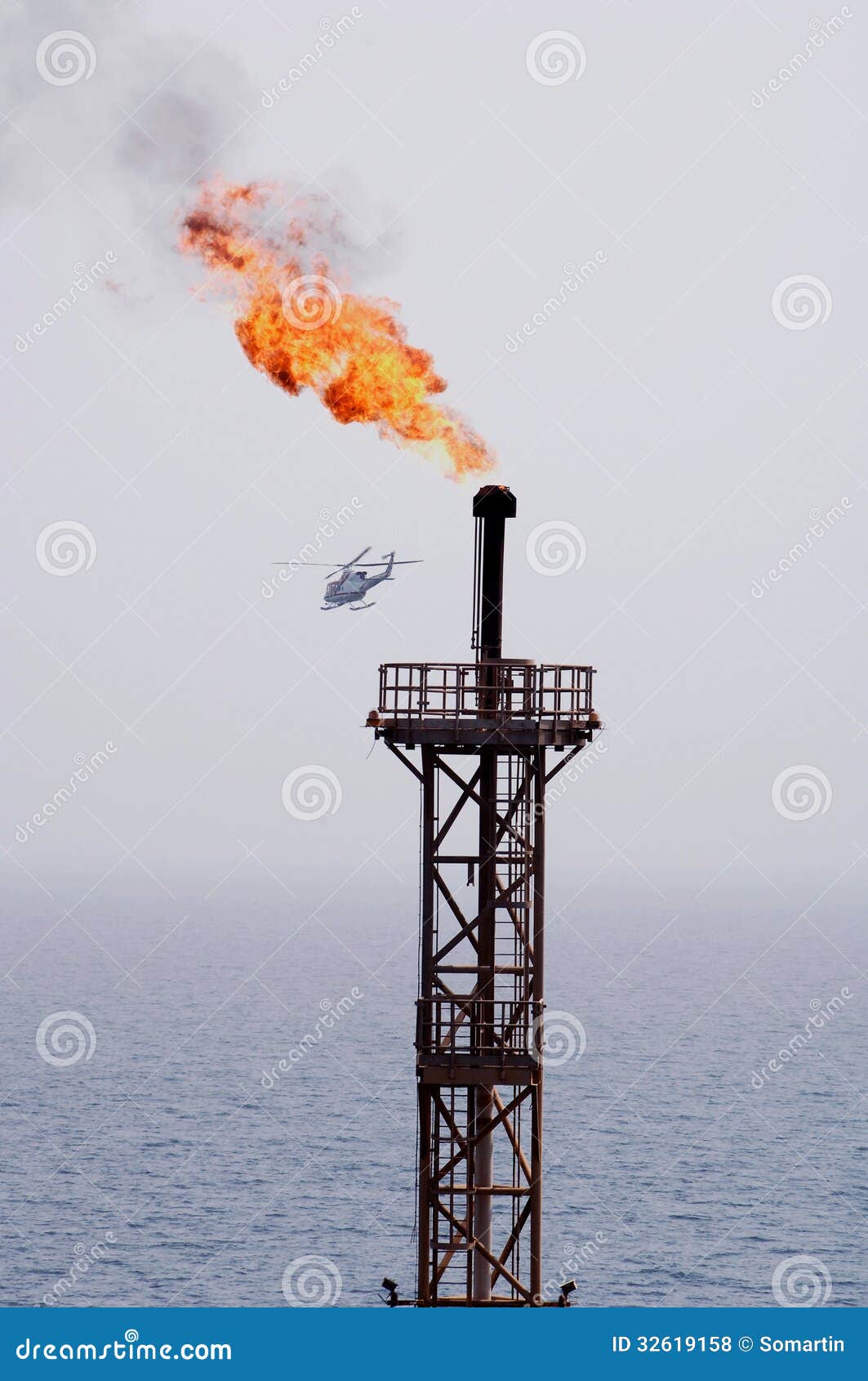 Oil Rig Flame stock photo. Image of flame, petrochemistry 32619158