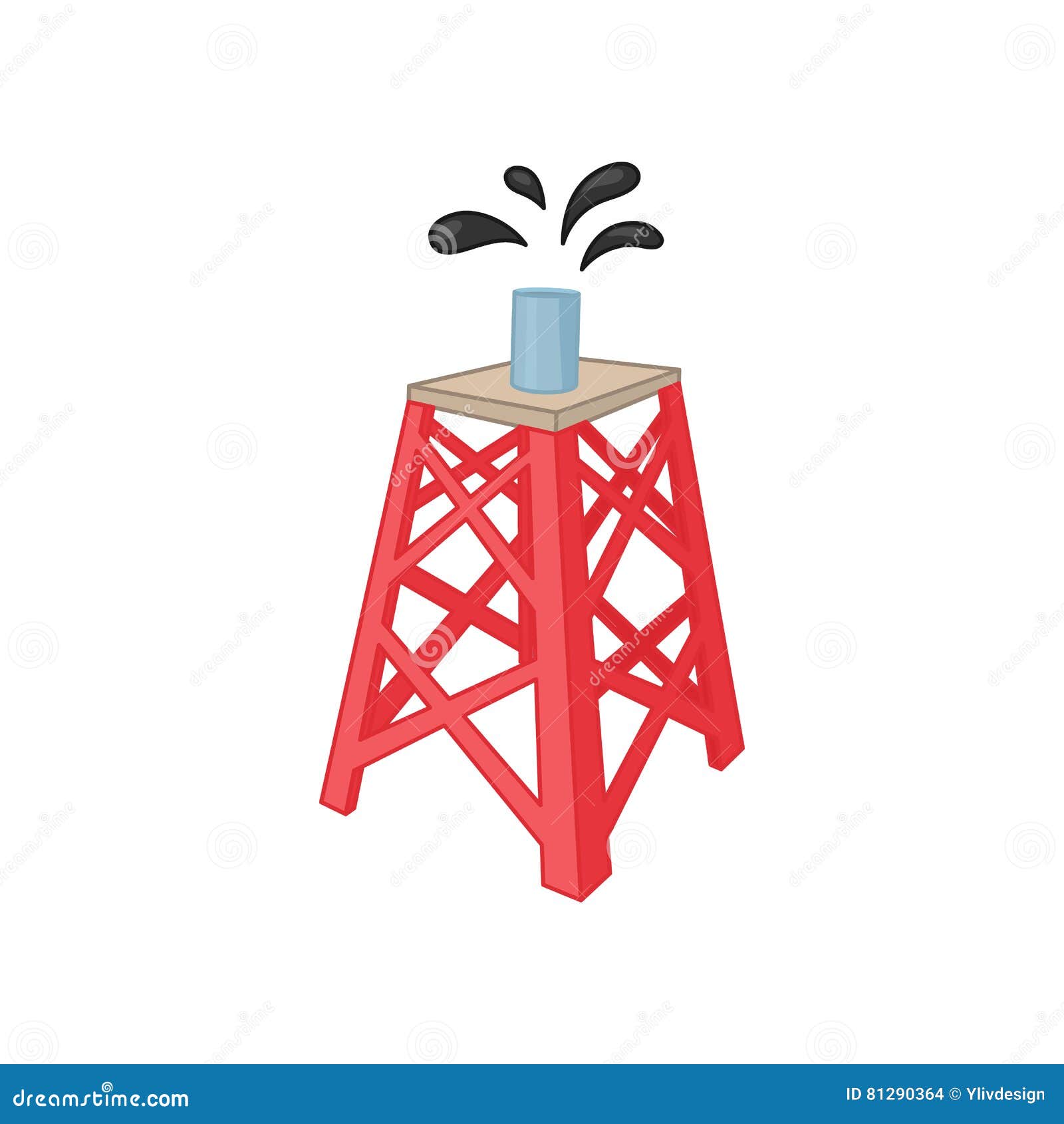 Oil Rig Icon in Cartoon Style Stock Vector - Illustration of fossil