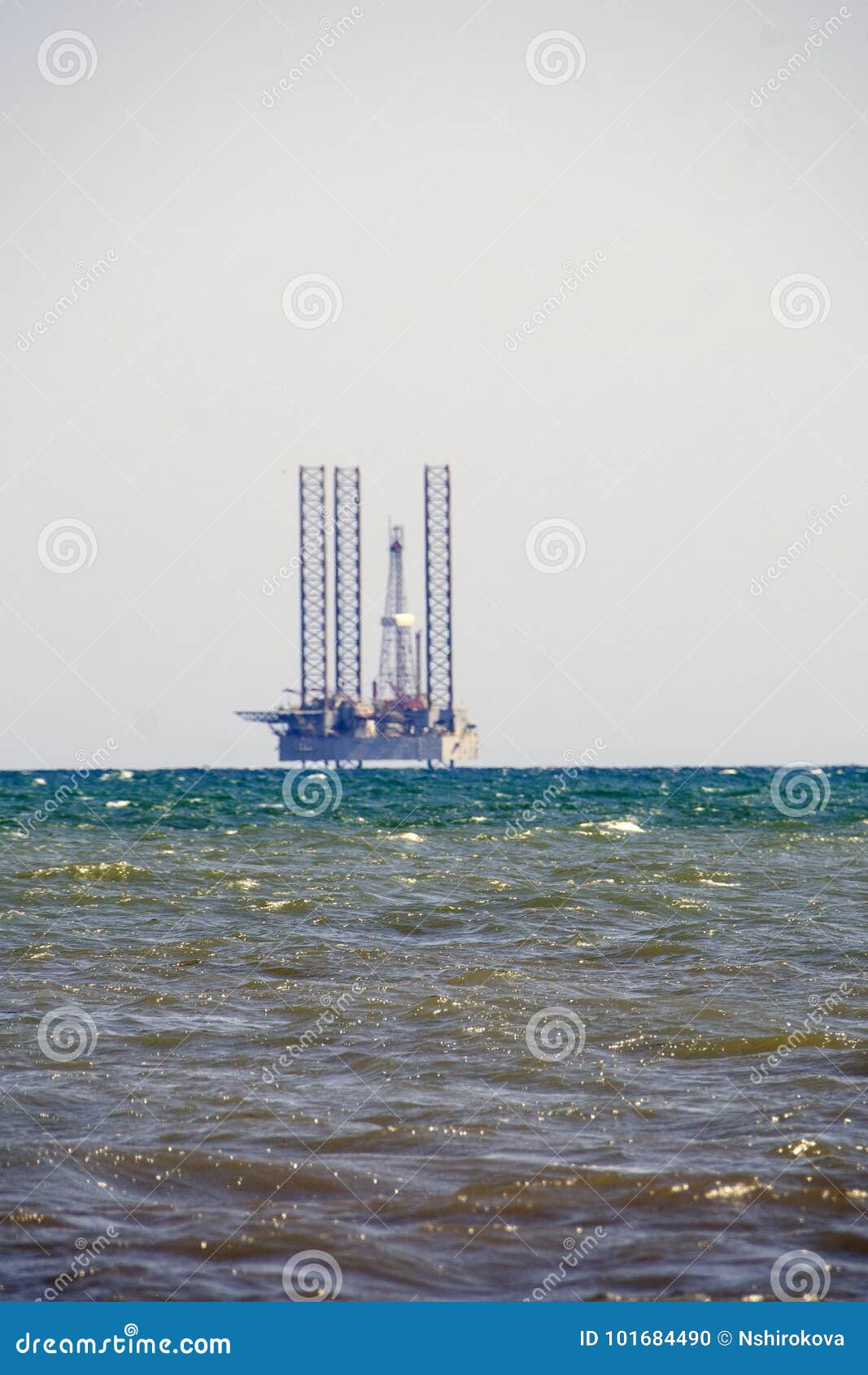 oil rig in the mediterranian sea