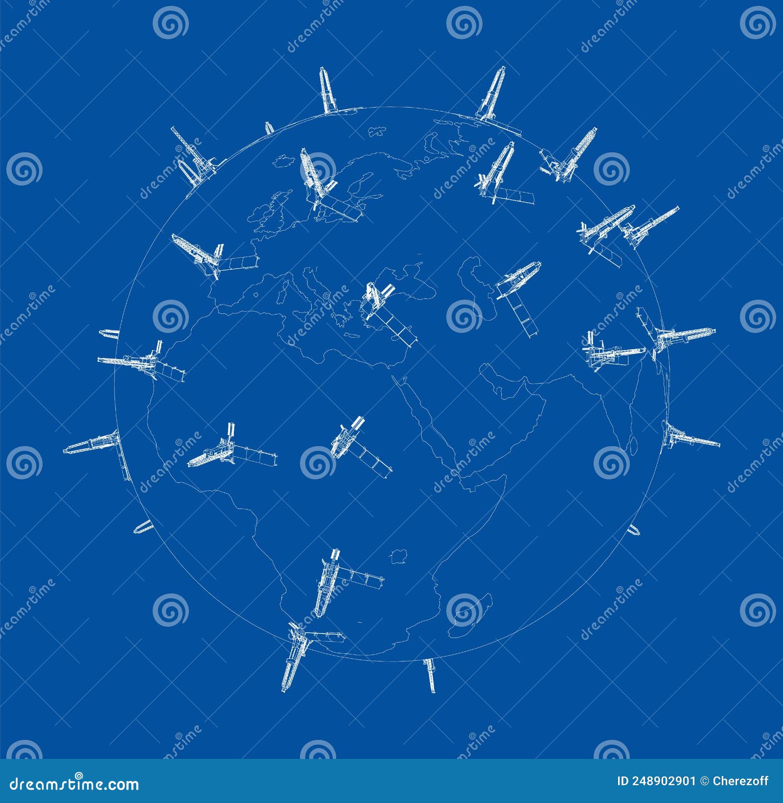 Oil rigs on Earth. Vector stock vector. Illustration of crude 248902901