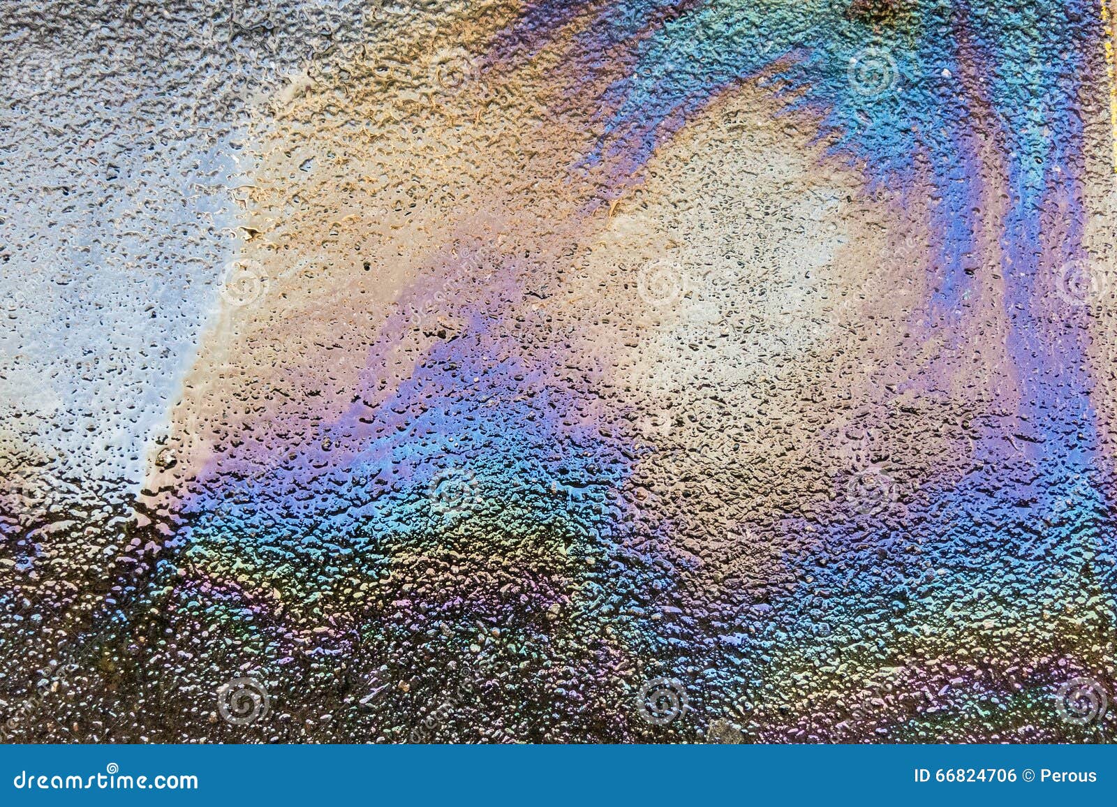 Oil spill on asphalt road stock photo. Image of lubricant 66824706