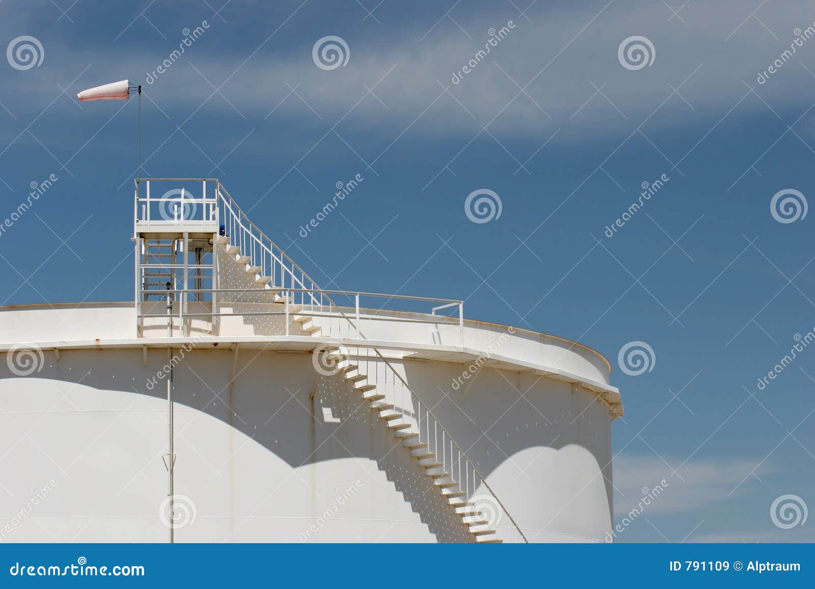 oil storage tank with windsock