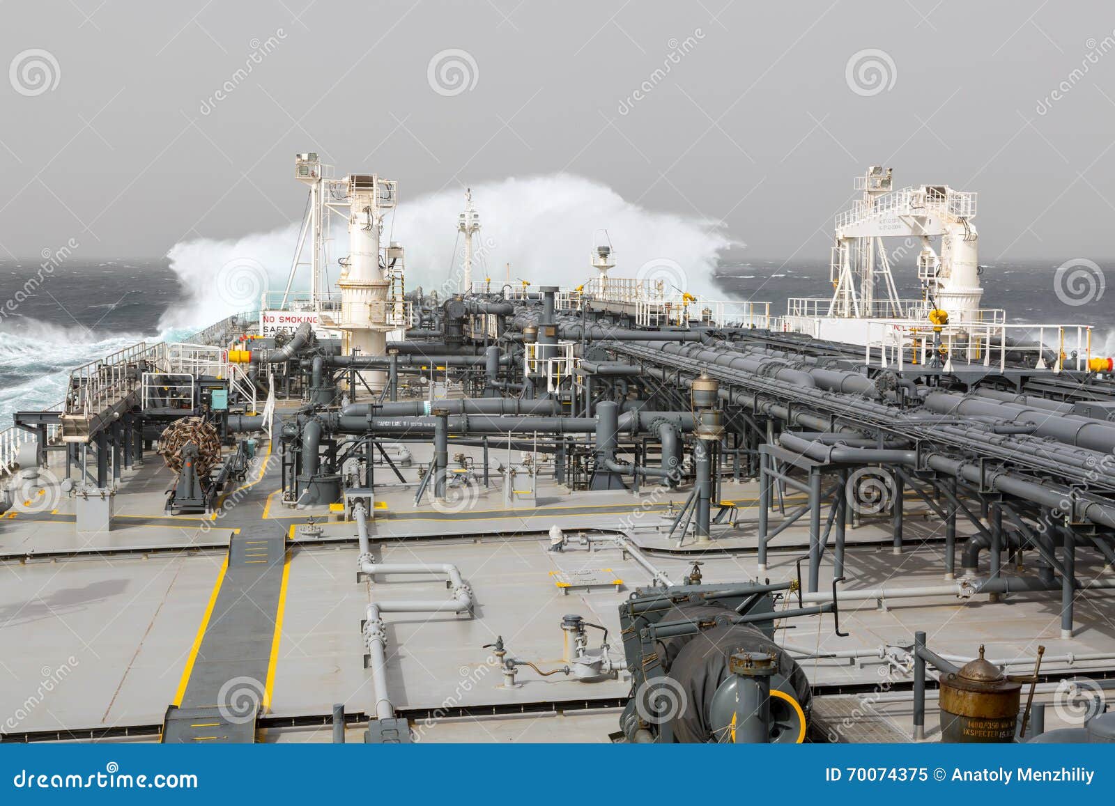 Oil Tanker Deck during Storm Stock Image Image of overcast, navigator