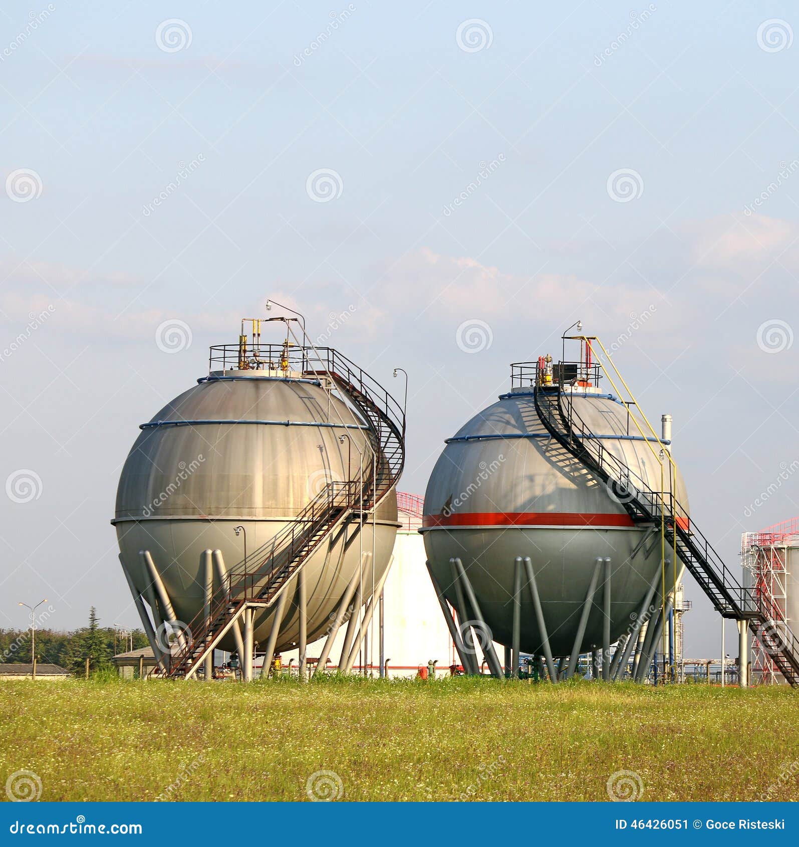 Oil tanks on field stock image. Image of industry, tank 46426051