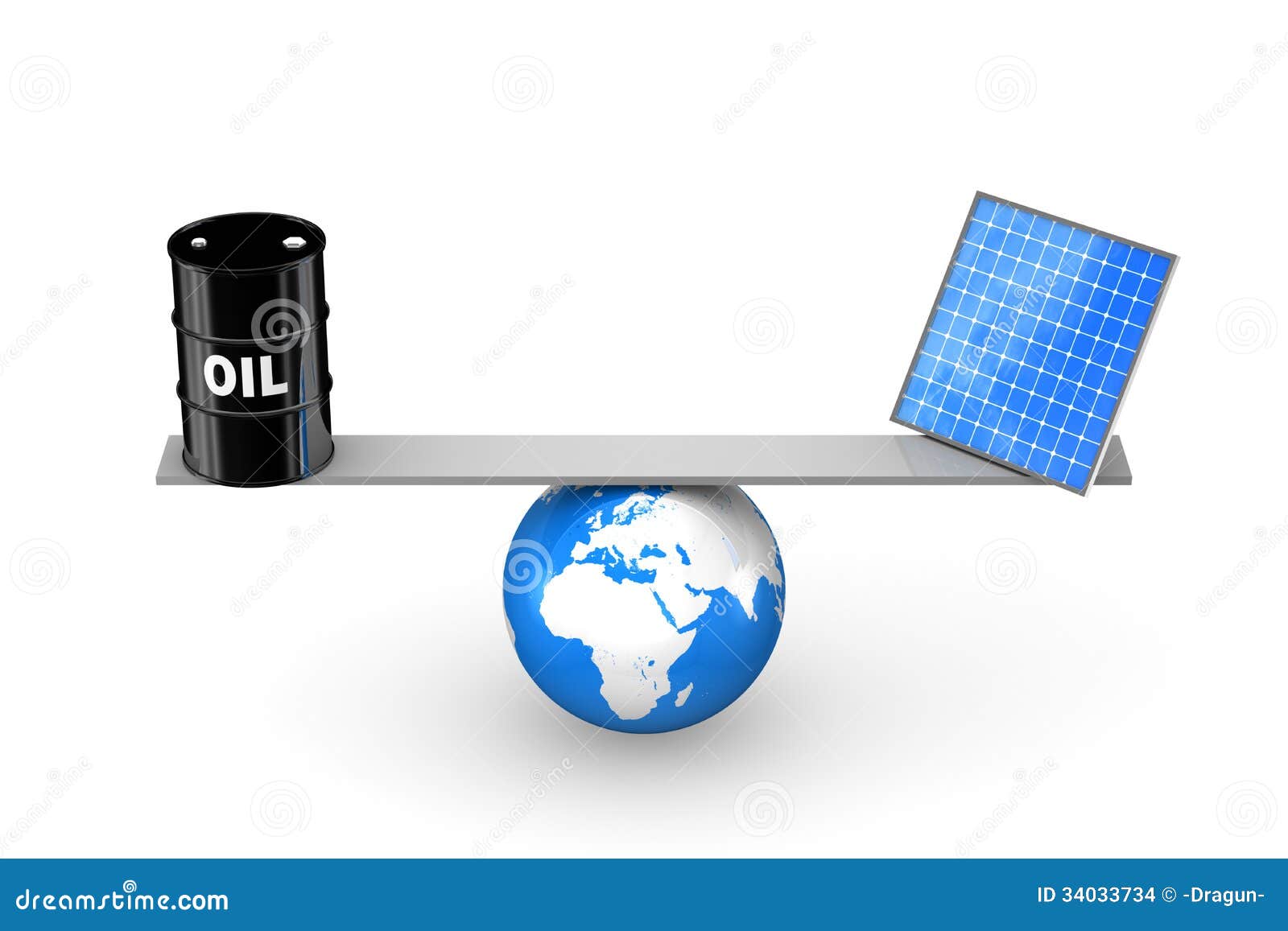 Oil vs Solar Panels stock illustration. Illustration of range 34033734