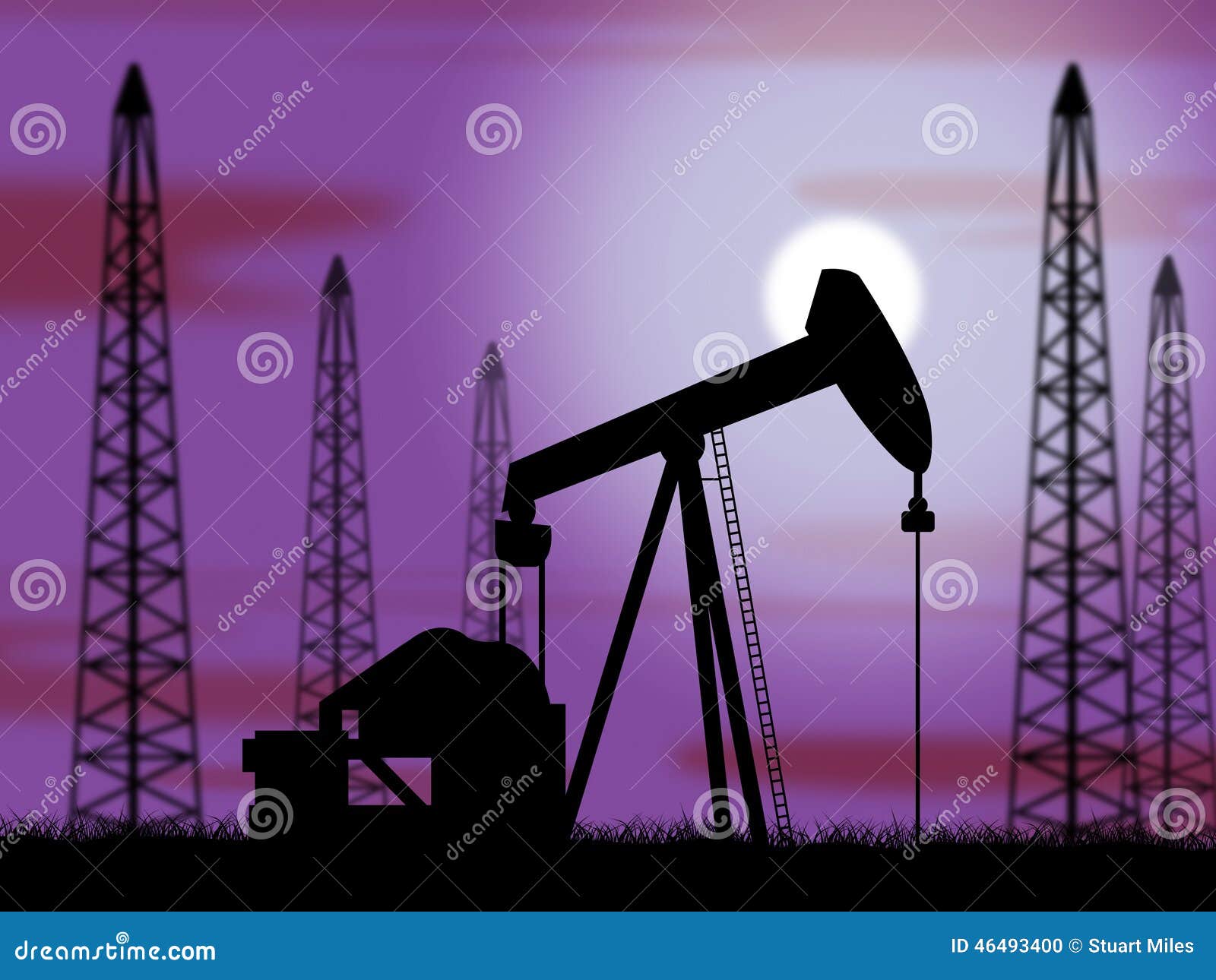 Oil Wells Means Power Source and Drilling Stock Illustration Illustration of power, drilling
