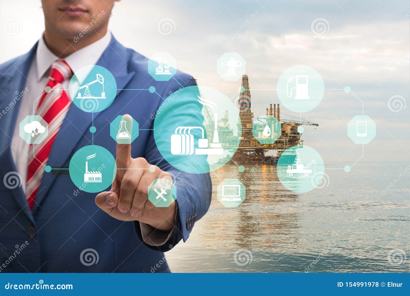 Oil Worker in Remote Operations Concept in Oil Industry Stock Photo