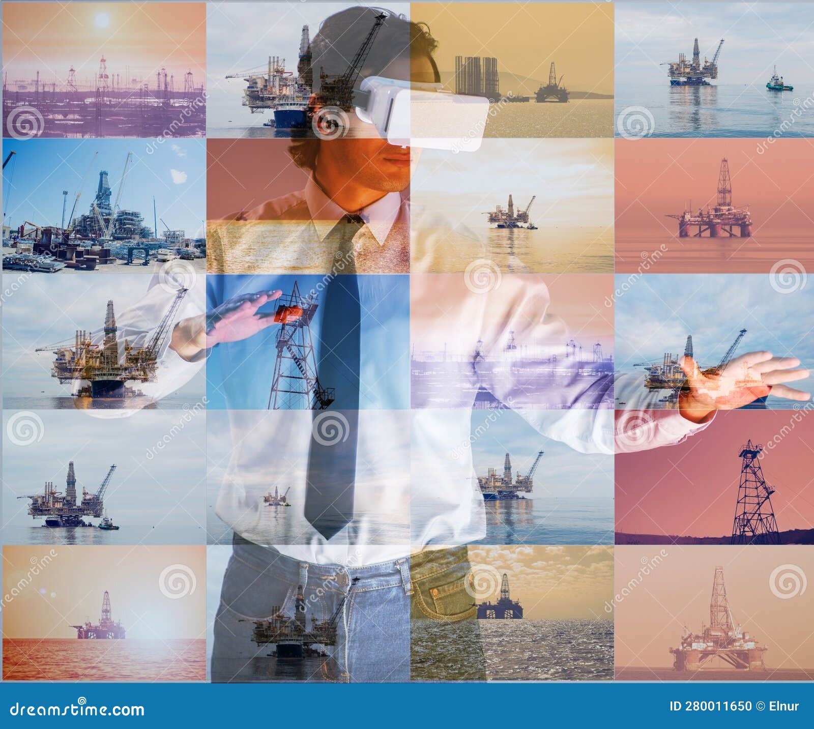 Oil Worker in Remote Operations Concept in Oil Industry Stock Photo