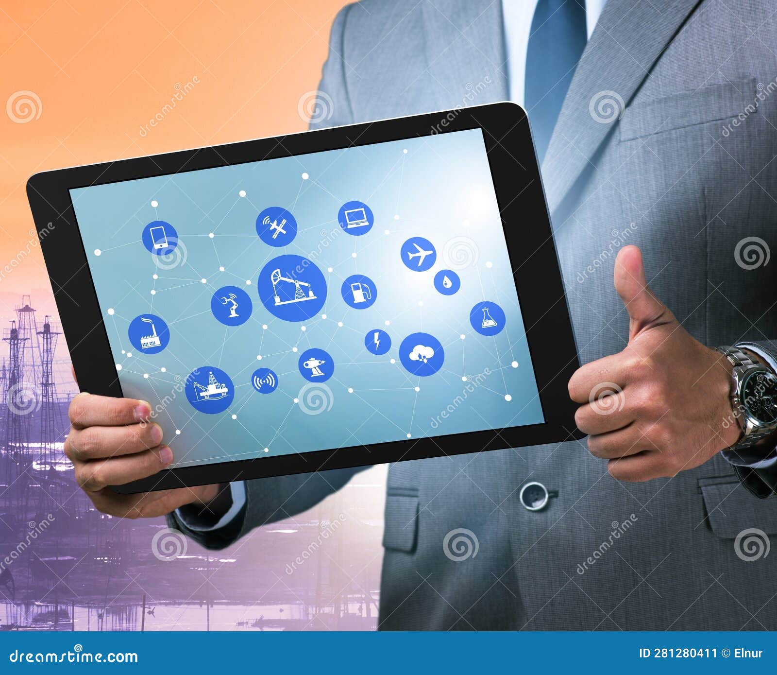 Oil Worker in Remote Operations Concept in Oil Industry Stock Image