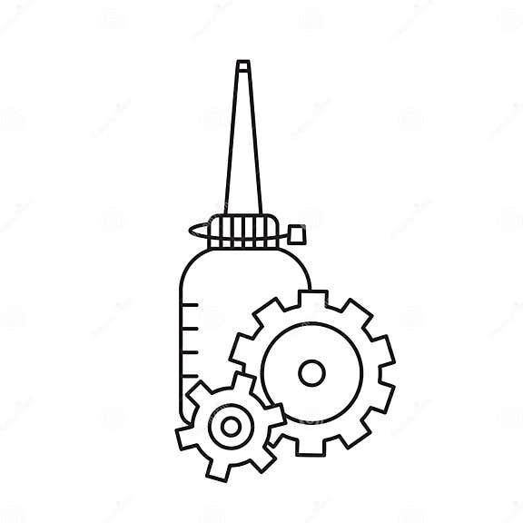 Oiler With Two Gearwheels Overlapping Each Other In Foreground Linear 