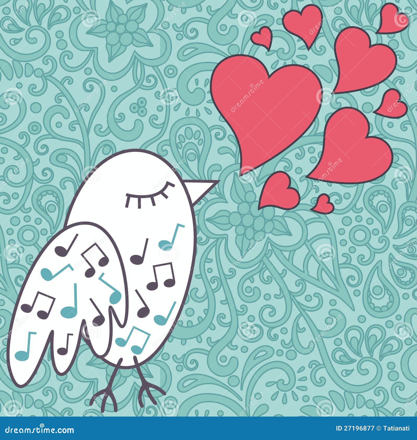 Oiseau Chanter Un Amour Chanson Illustration De Vecteur Illustration Du Amour Chanson
