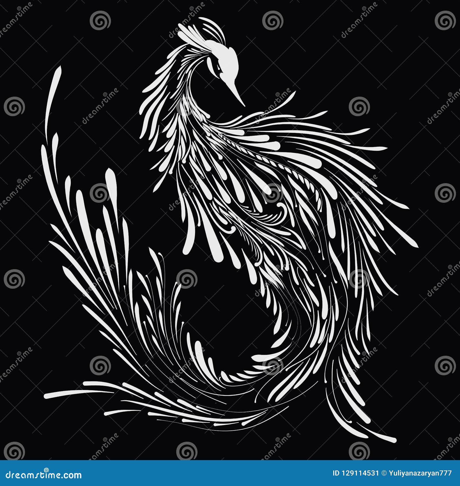 Oiseau Fabuleux Blanc Sur Un Fond Noir Phoenix Illustration Stock Illustration Du Roman Mystique Oiseau Fabuleux Blanc Sur Un Fond Noir Phoenix Illustration Stock Illustration Du Roman Mystique