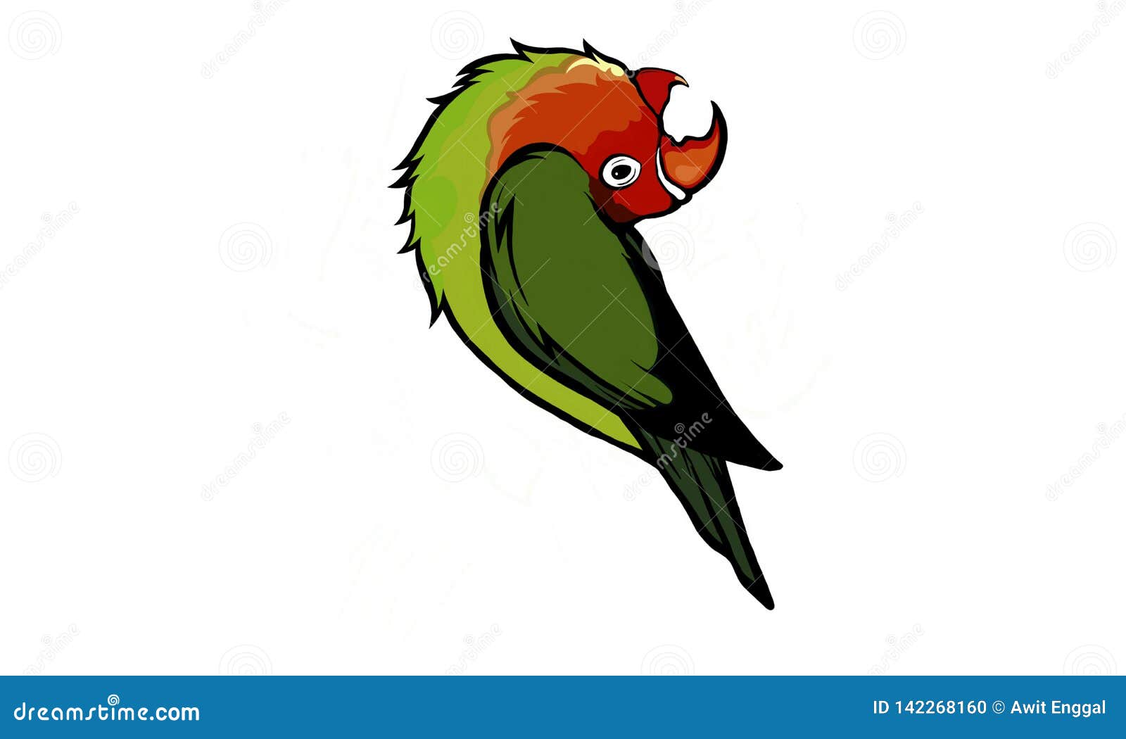 Oiseau Vert Damour Illustration Stock Illustration Du