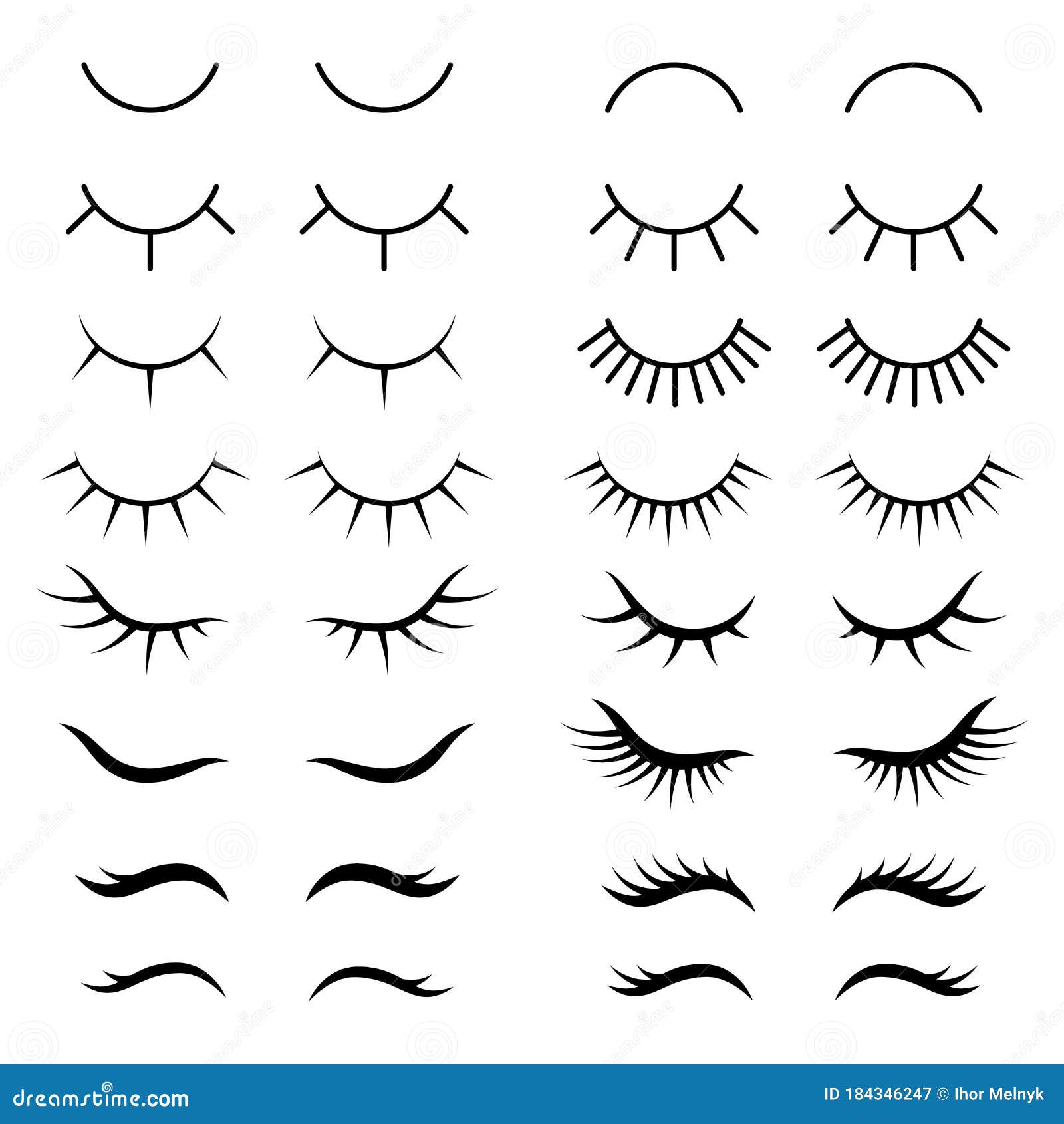 Ojos cerrados. ilustración del vector. Ilustración de conjunto - 184346247 Ojos cerrados. ilustración del vector. Ilustración de conjunto - 184346247