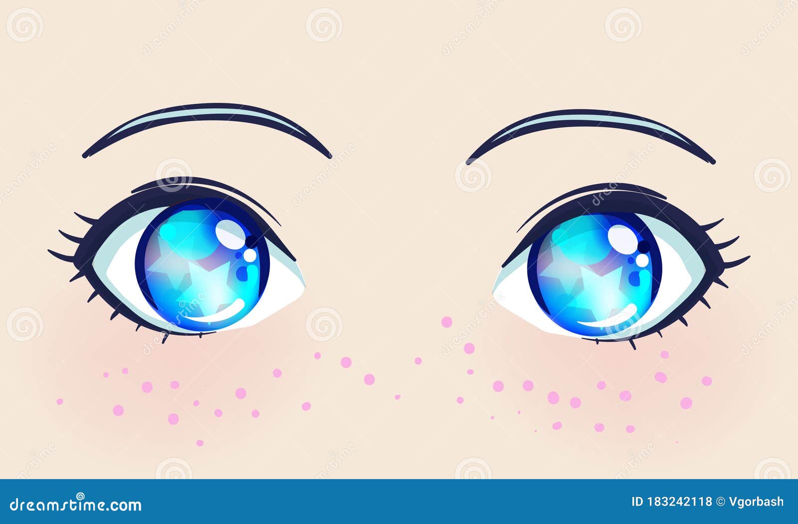 Ojos Coloridos Y Hermosos Al Estilo Manga Anime Con Reflejos Brillantes De  Luz. Ilustración Vectorial Brillante Aislada Ilustración del Vector -  Ilustración de muchacha, lindo: 183242118