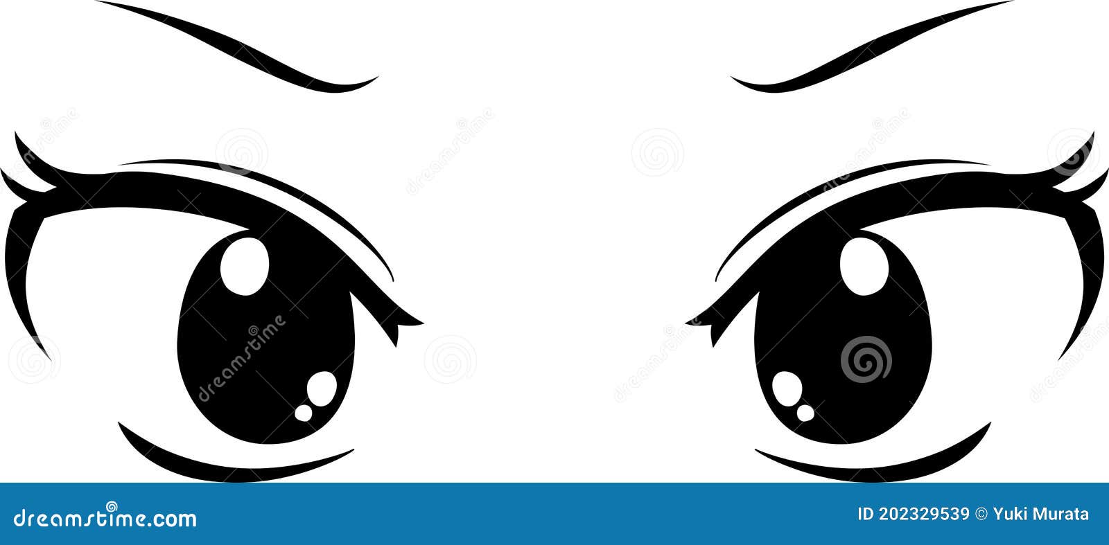 Ojos Monocromos Lindos De Estilo Animado Con Aspecto Molesto Ilustración  del Vector - Ilustración de mirada, cosmético: 202329539