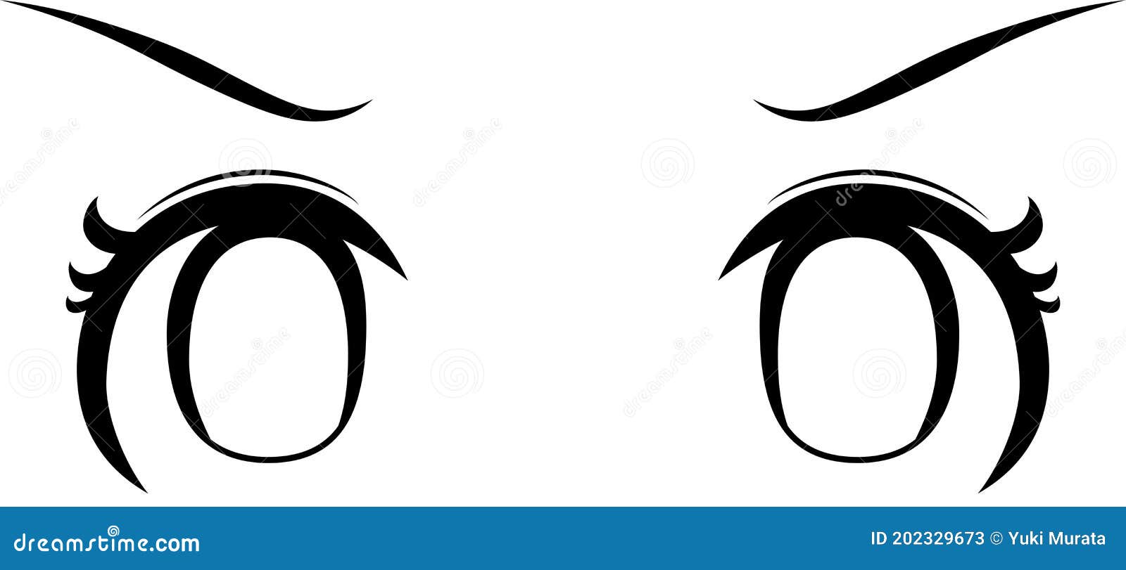 Ojos Monocromos Lindos De Estilo Animado Con Aspecto Molesto Ilustración  del Vector - Ilustración de cejas, emociones: 202329673