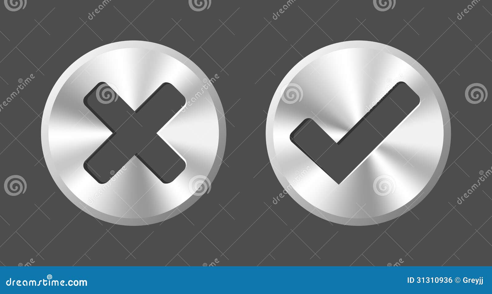 OK And Cancel Vector Round Web Buttons Stock Vector - Illustration of