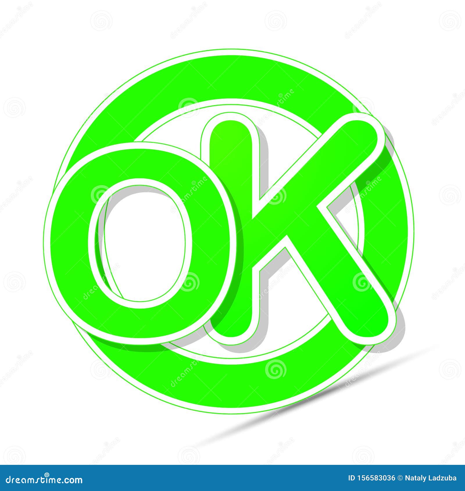 Ok Sign, Consent, Stylish Sign, Approval Vector Image with a Shadow ...