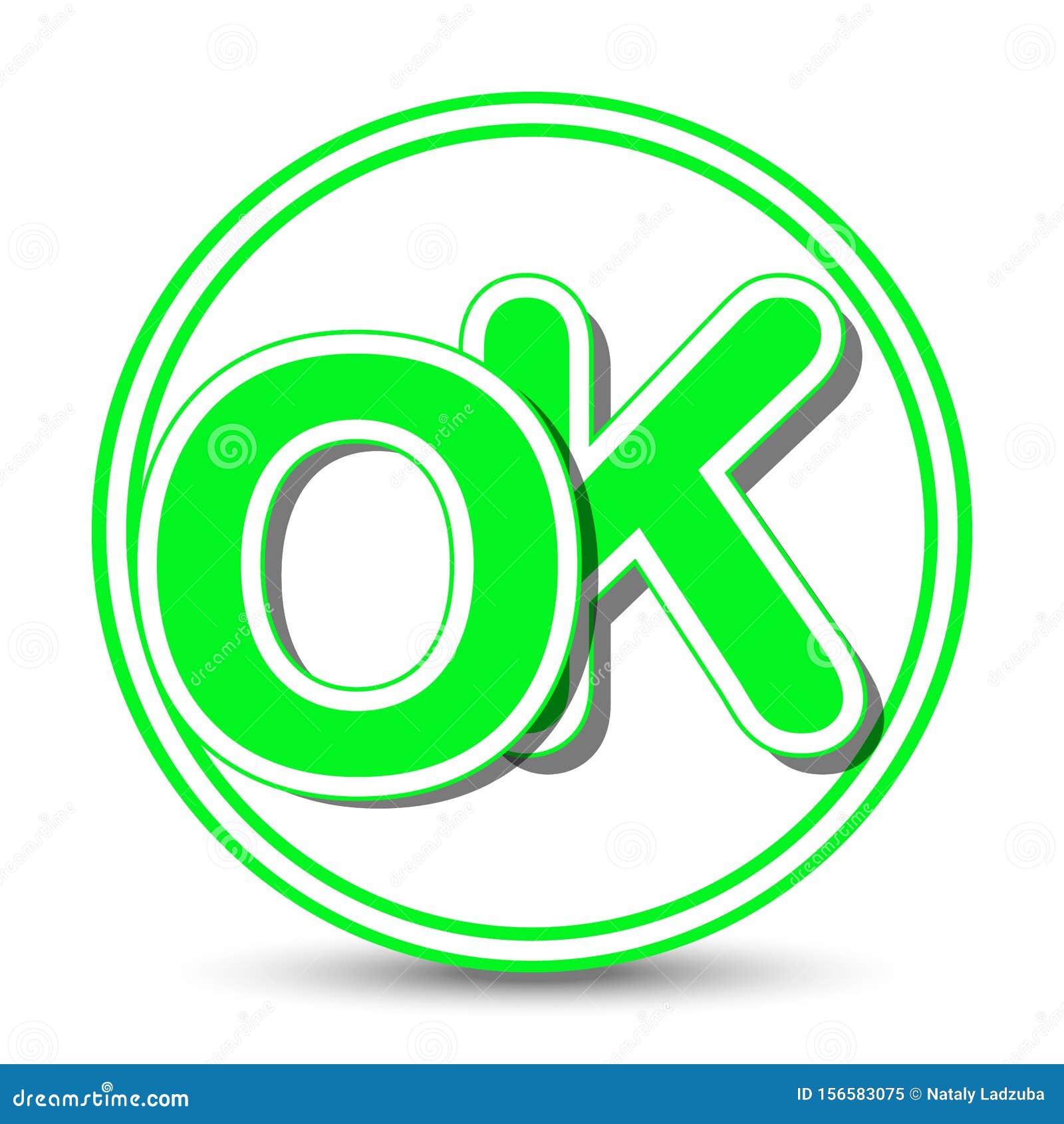 Ok Sign, Consent, Stylish Sign, Approval Vector Image with a Shadow ...